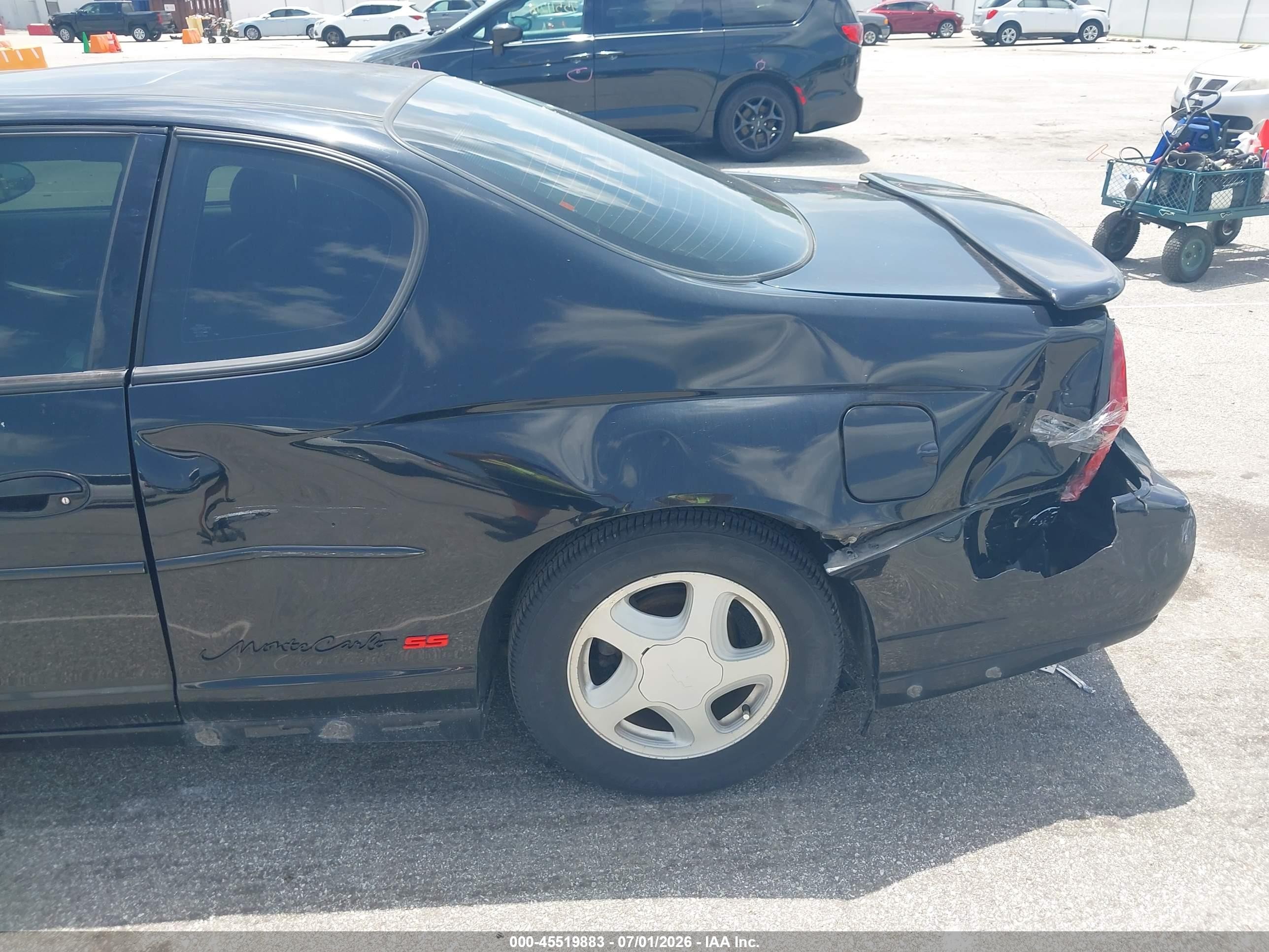 2001 Chevrolet Monte Carlo Ss Black vin: 2G1WX15K119127118