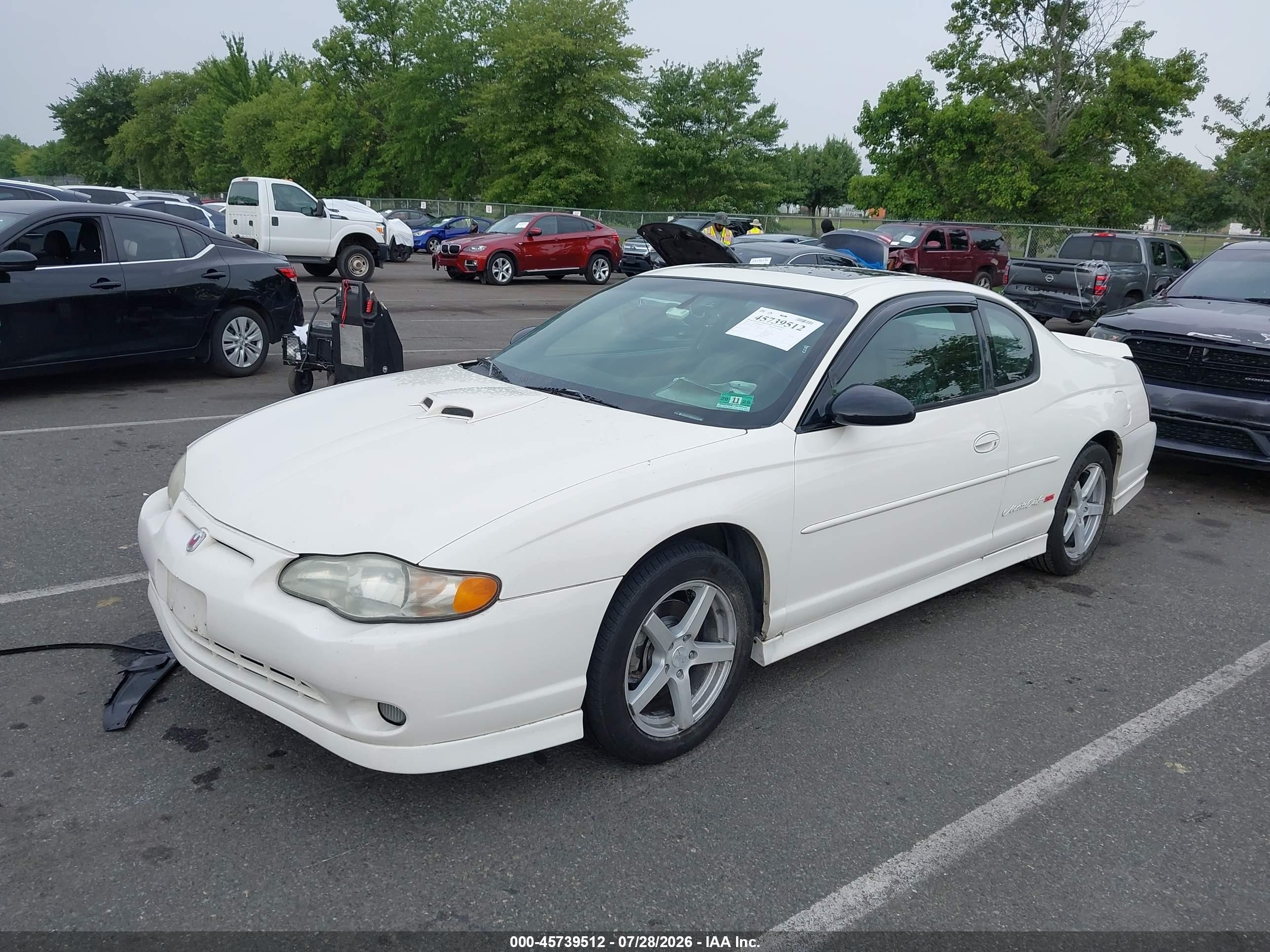 2002 Chevrolet Monte Carlo Ss White vin: 2G1WX15K129251360
