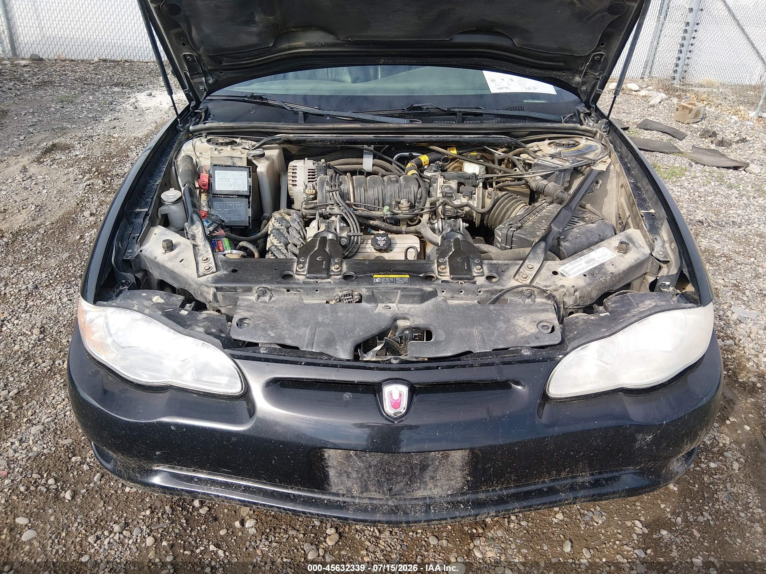 2003 Chevrolet Monte Carlo Ss Черный vin: 2G1WX15K139159313