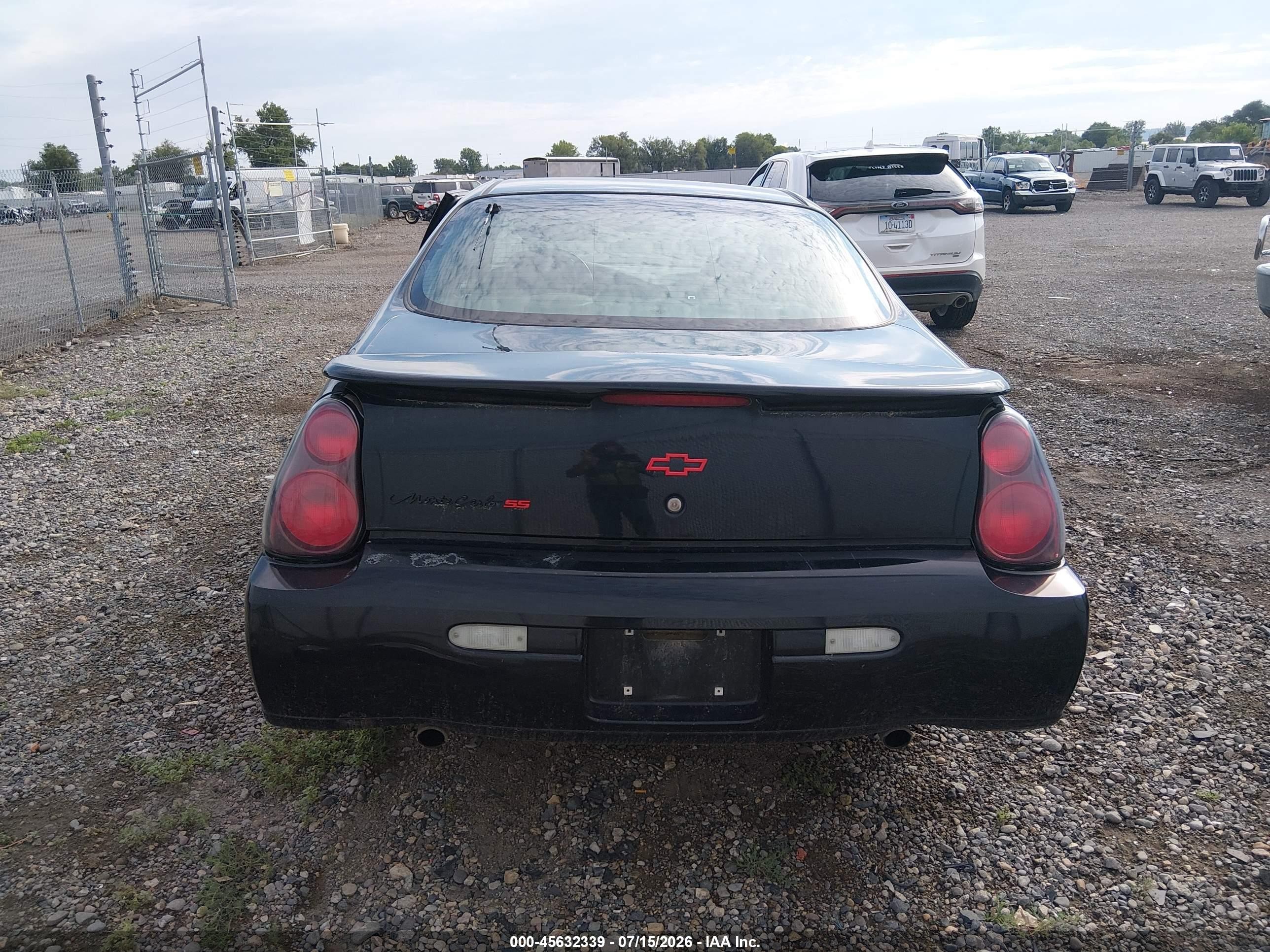 2003 Chevrolet Monte Carlo Ss Черный vin: 2G1WX15K139159313