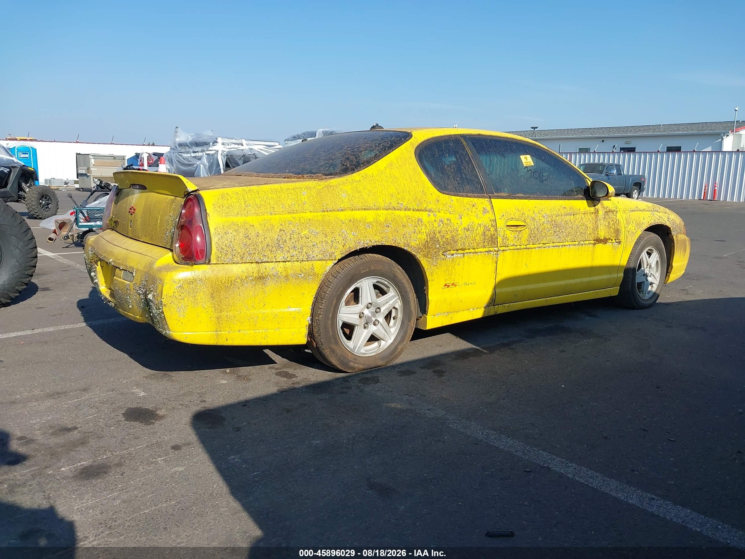 2004 Chevrolet Monte Carlo Ss Yellow vin: 2G1WX15K249208178