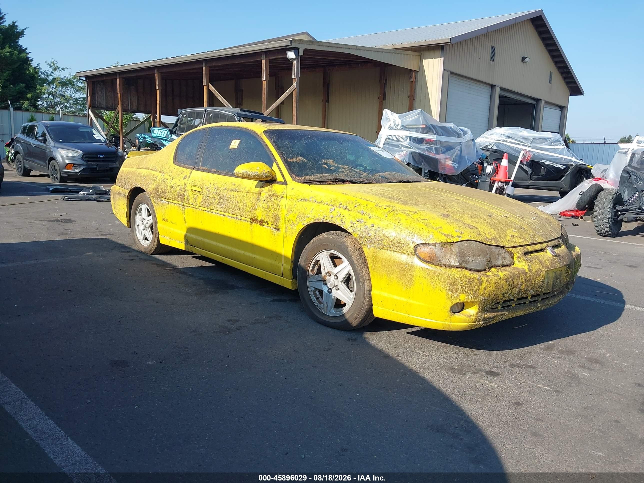 2004 Chevrolet Monte Carlo Ss Yellow vin: 2G1WX15K249208178