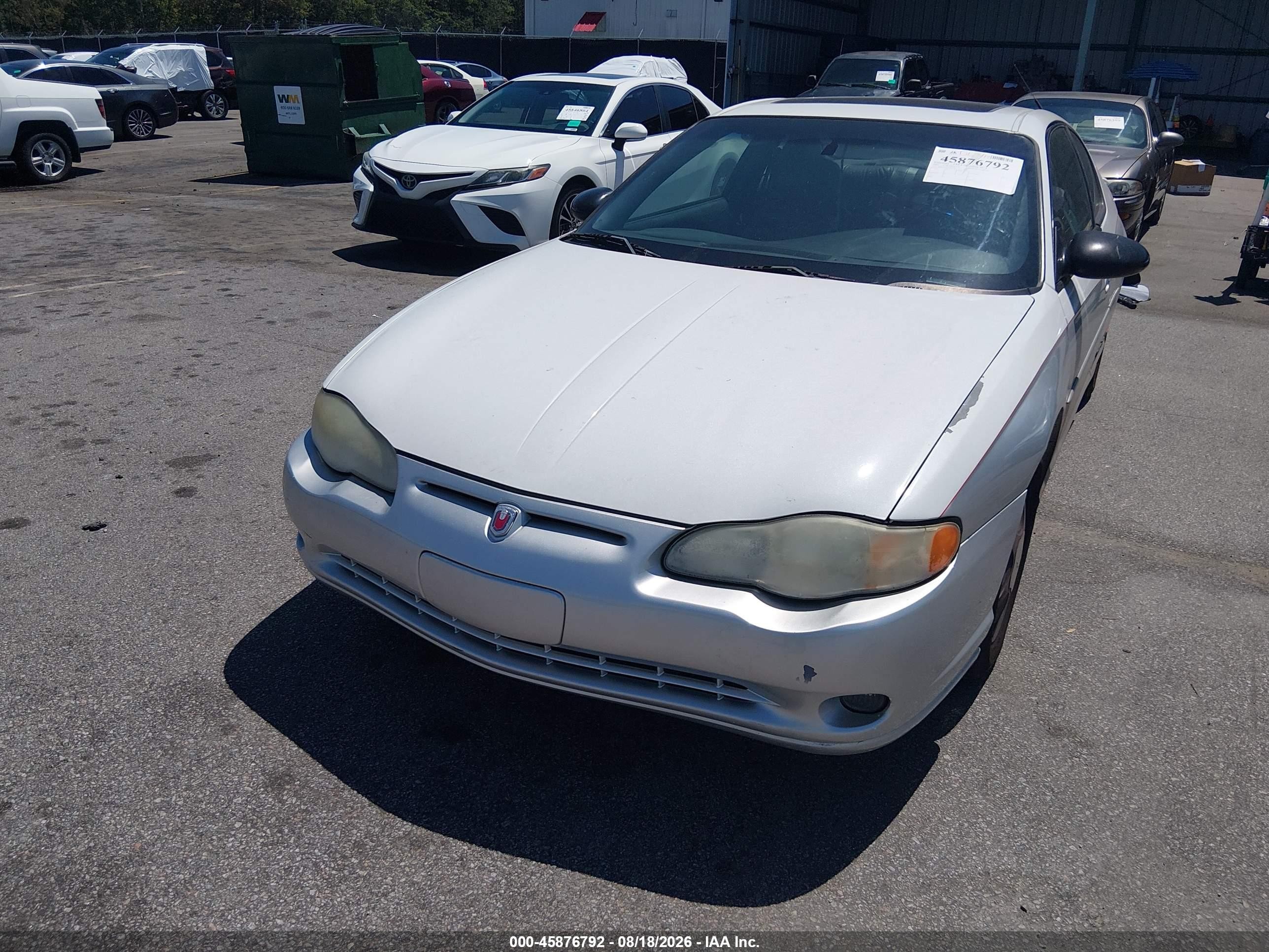 2002 Chevrolet Monte Carlo Ss Белый vin: 2G1WX15K329250761