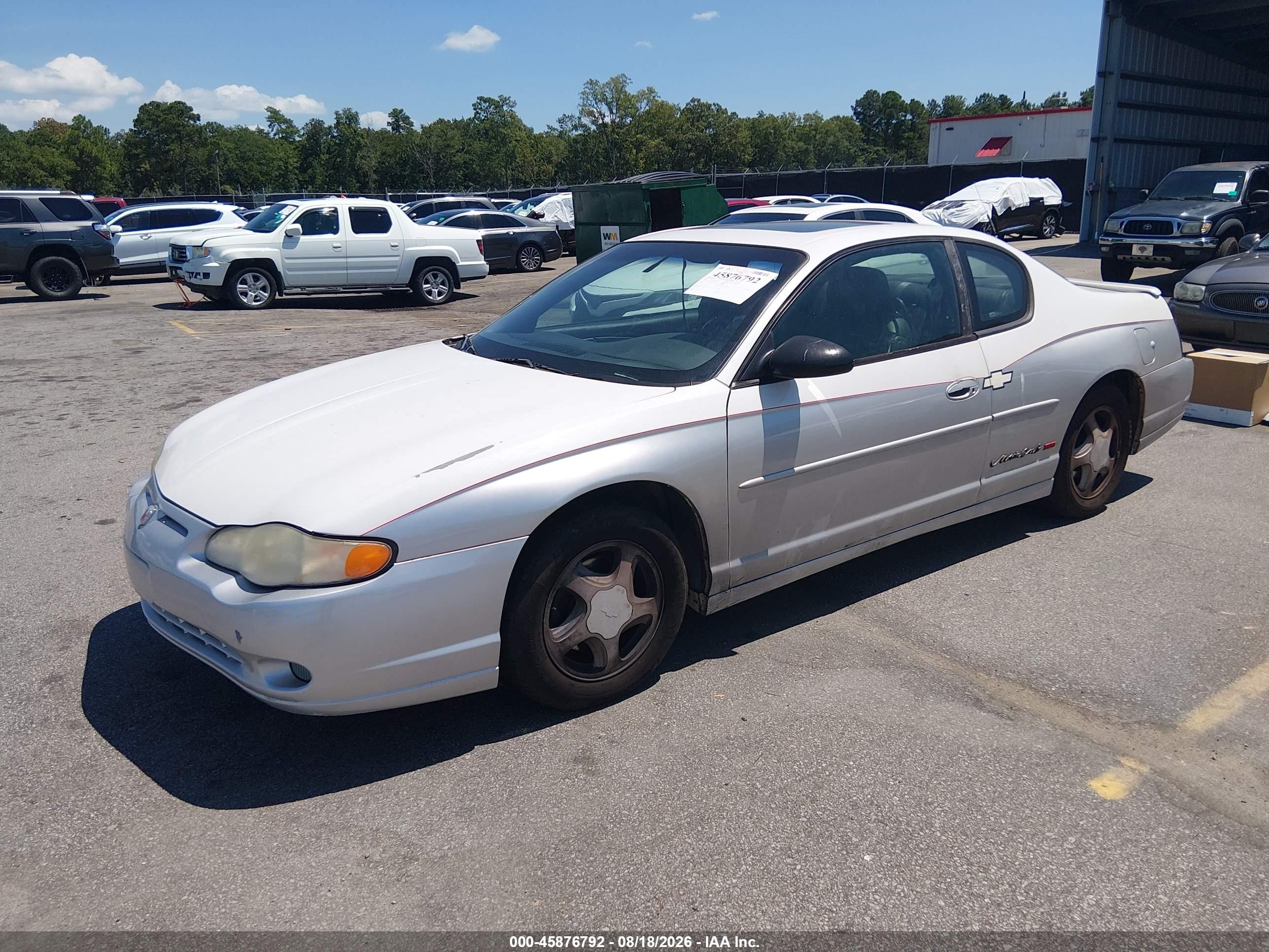 2002 Chevrolet Monte Carlo Ss Белый vin: 2G1WX15K329250761