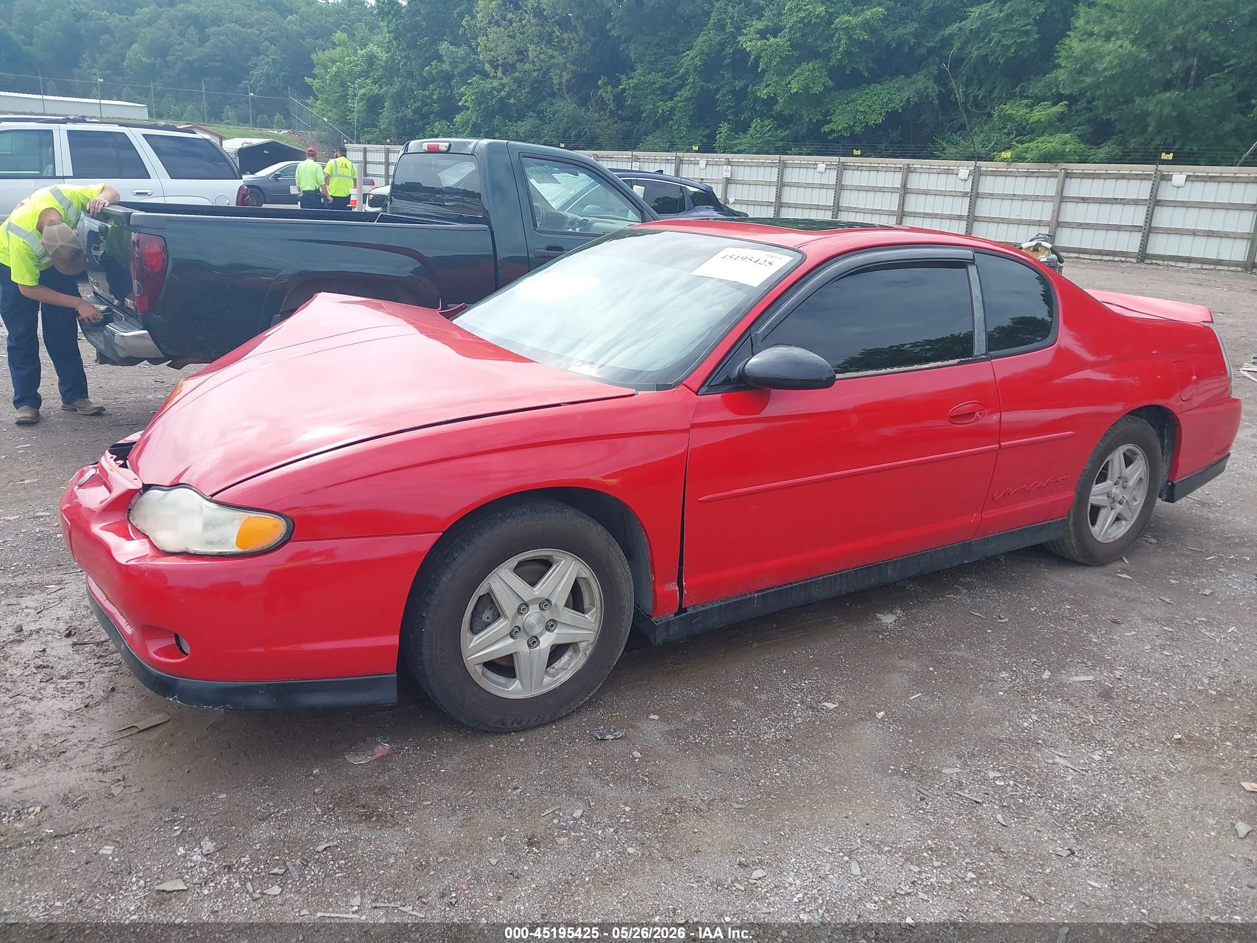 2002 Chevrolet Monte Carlo Ss Red vin: 2G1WX15K629170385