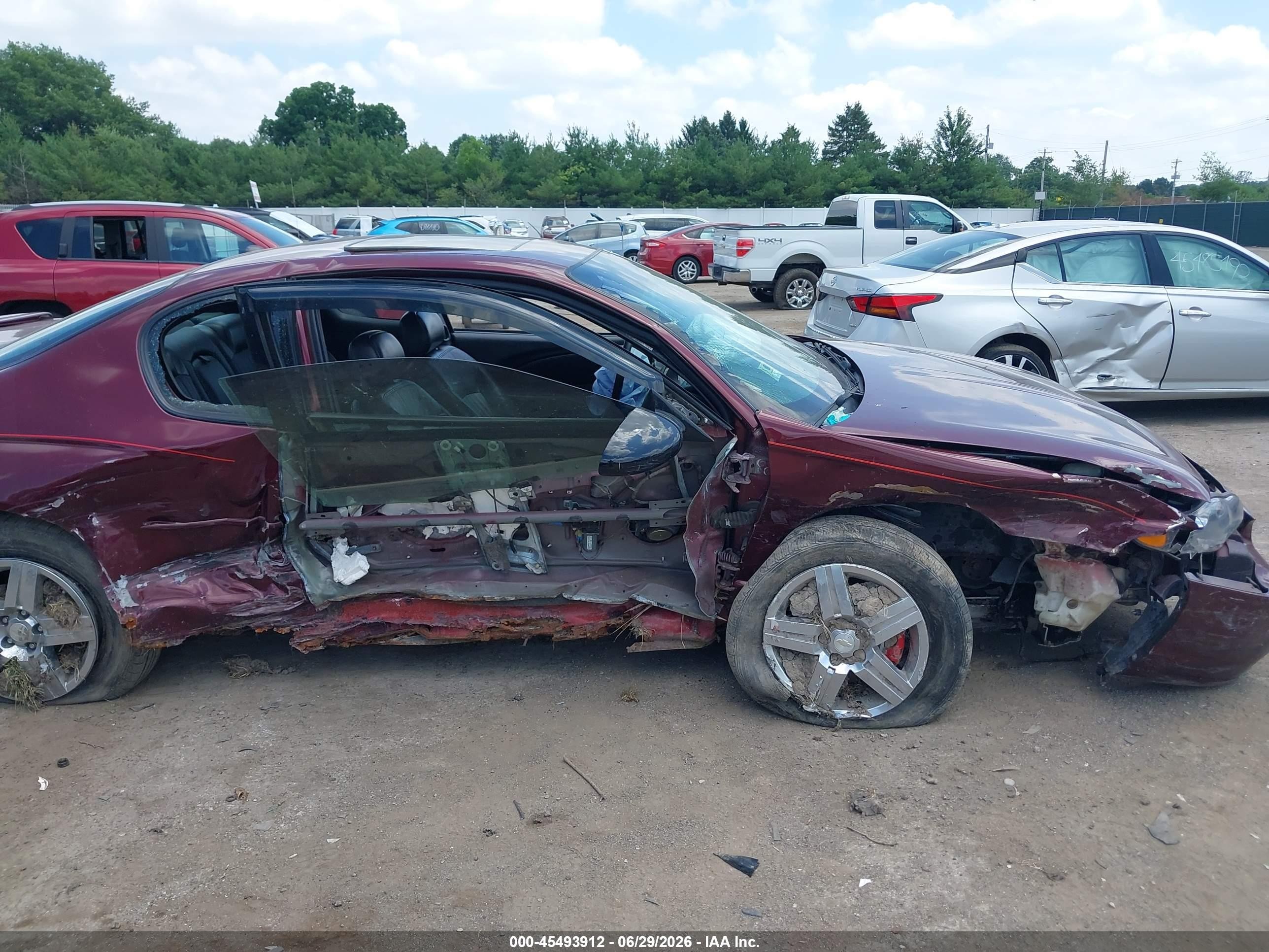 2002 Chevrolet Monte Carlo Ss Maroon vin: 2G1WX15K629373468