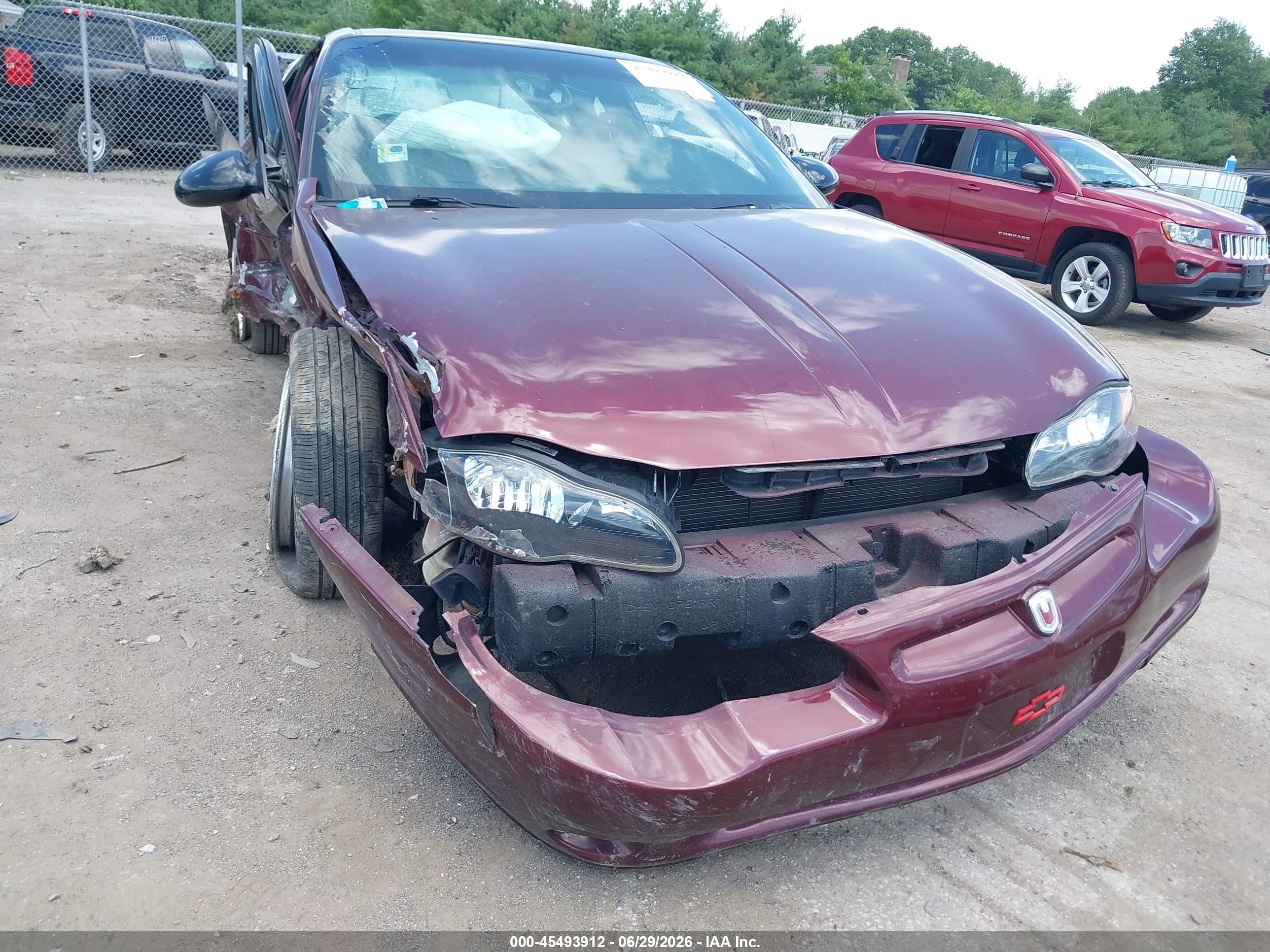 2002 Chevrolet Monte Carlo Ss Maroon vin: 2G1WX15K629373468