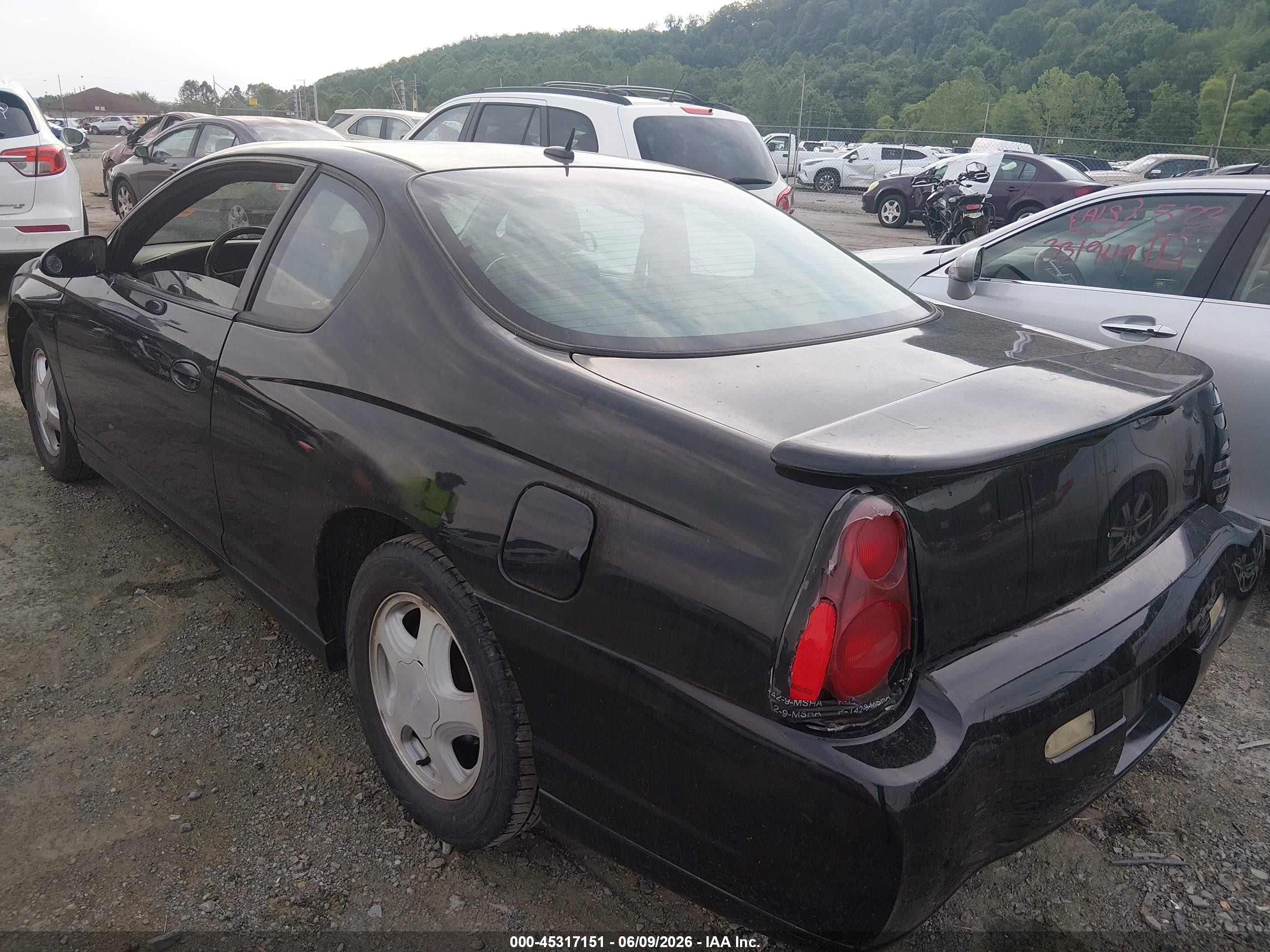 2005 Chevrolet Monte Carlo Lt Black vin: 2G1WX15K659102138