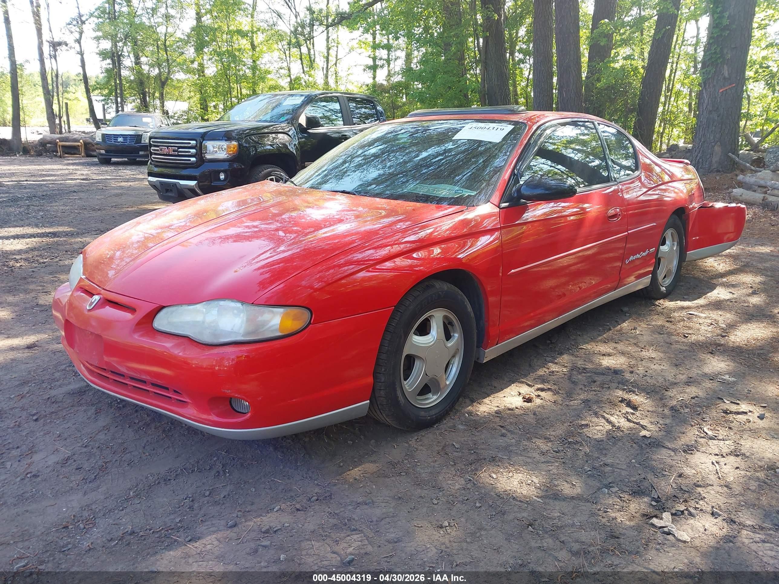 2001 Chevrolet Monte Carlo Ss Red vin: 2G1WX15K719179188