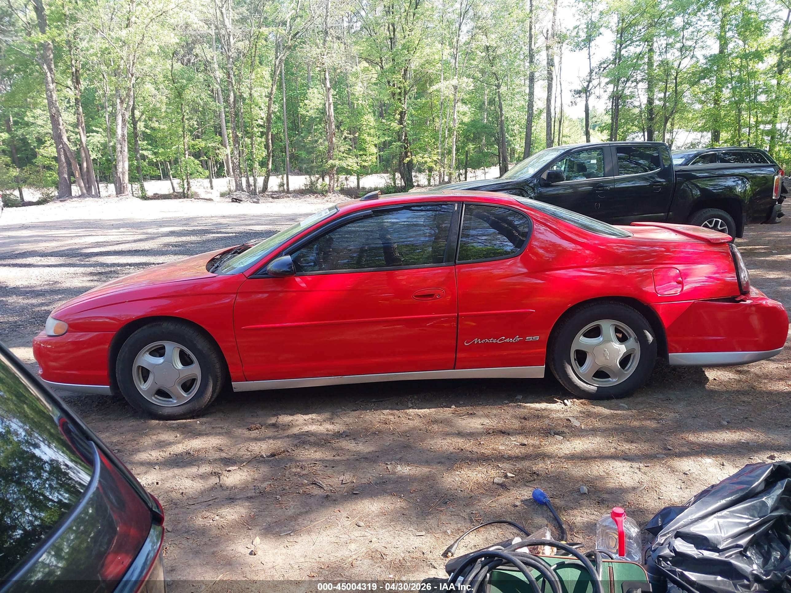 2001 Chevrolet Monte Carlo Ss Red vin: 2G1WX15K719179188
