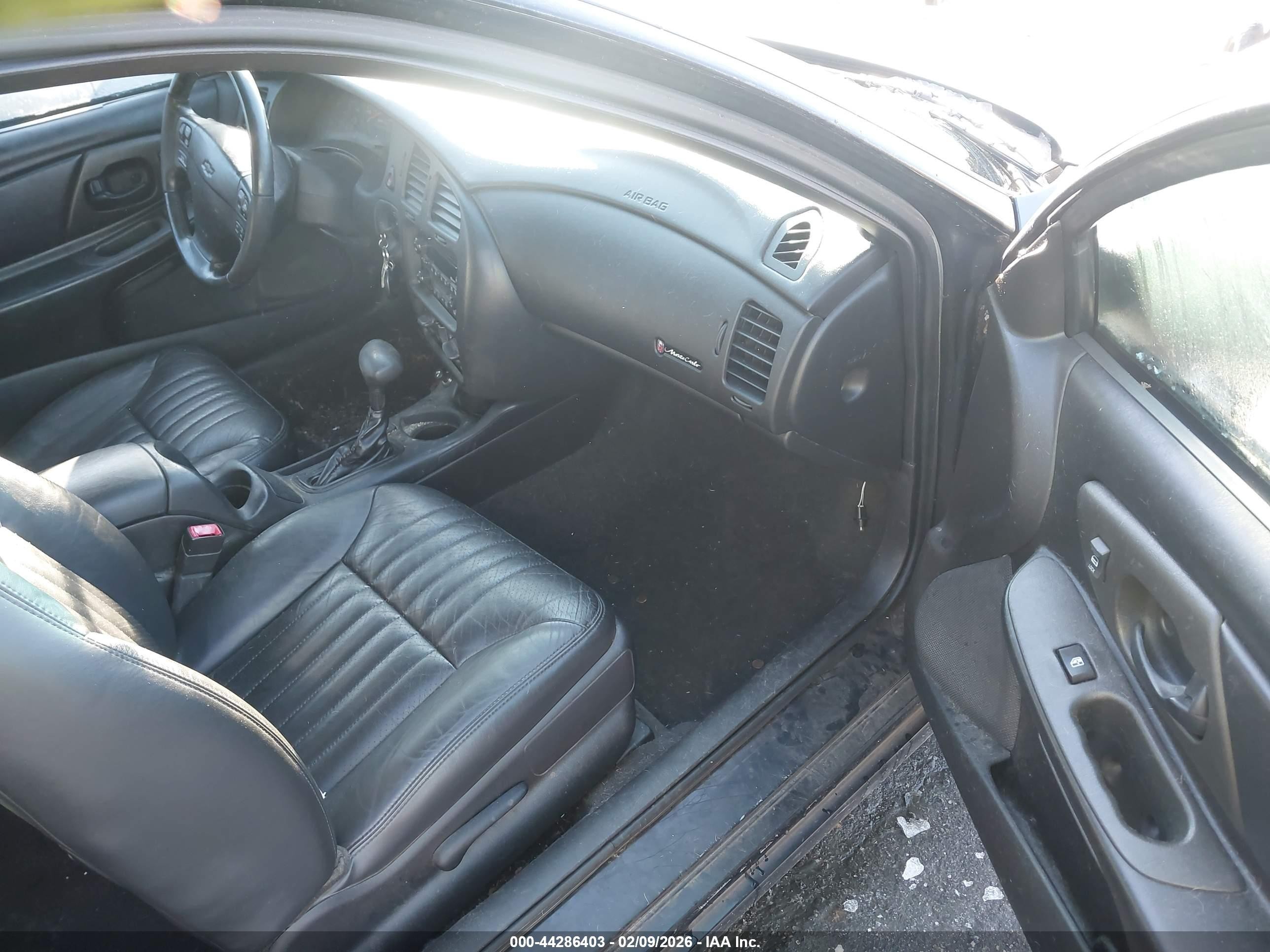 2001 Chevrolet Monte Carlo Ss Black vin: 2G1WX15K719186111