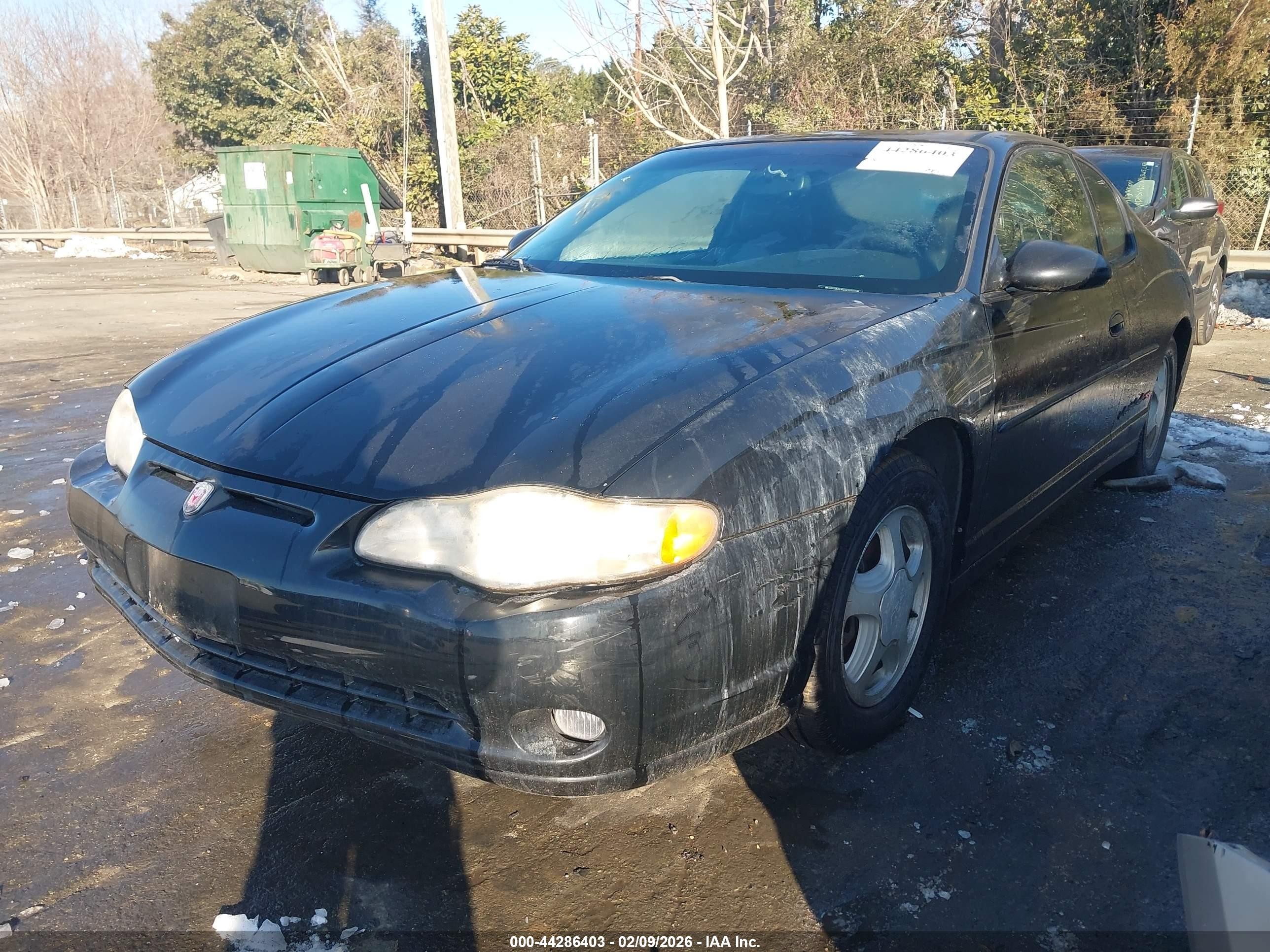 2001 Chevrolet Monte Carlo Ss Black vin: 2G1WX15K719186111