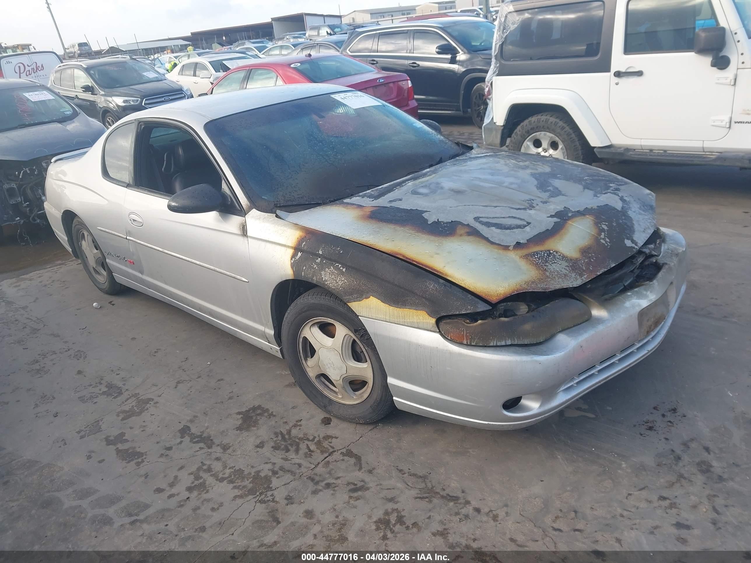 2001 Chevrolet Monte Carlo Ss Silver vin: 2G1WX15K819237177