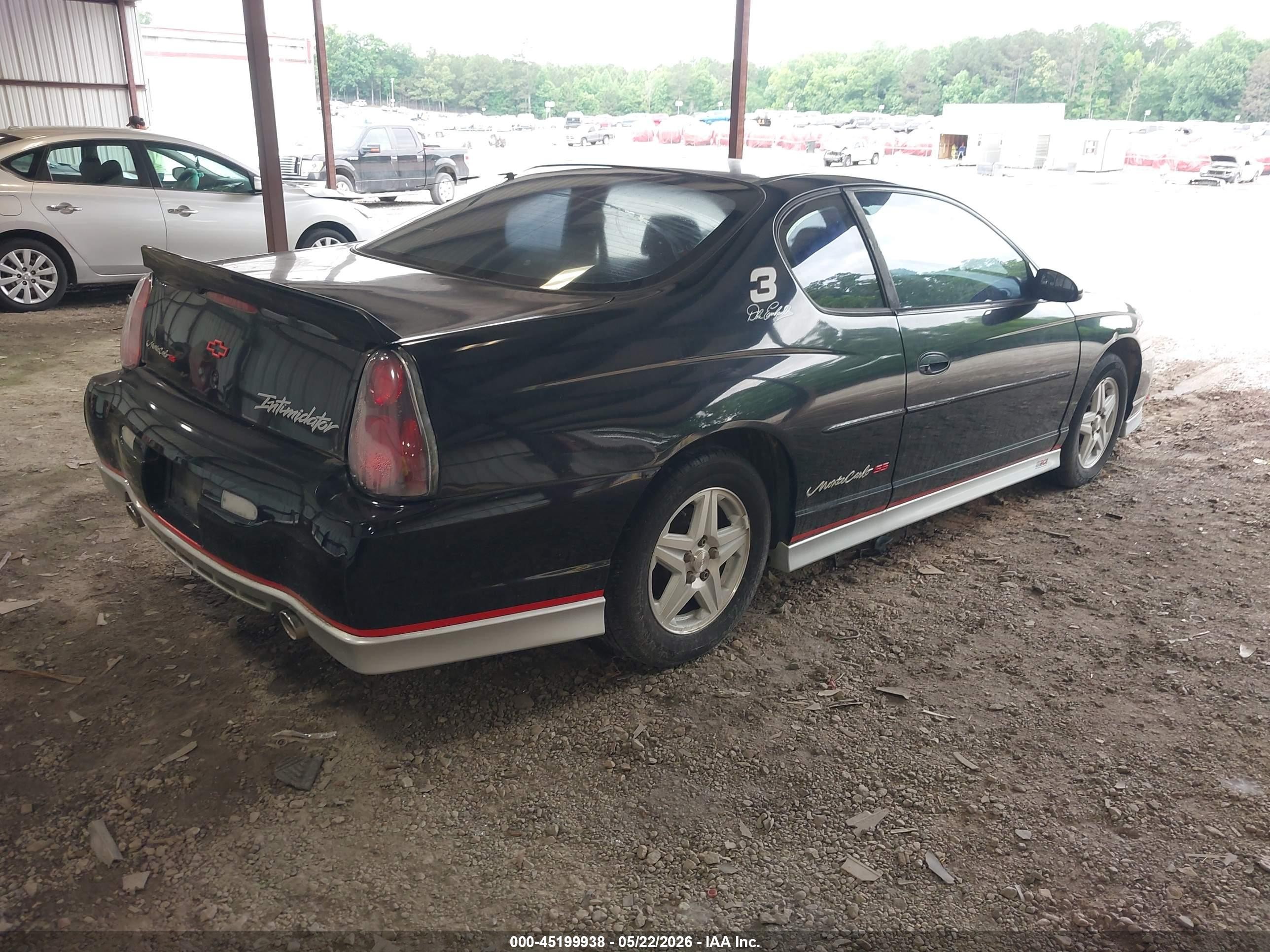2002 Chevrolet Monte Carlo Ss Black vin: 2G1WX15K829218954