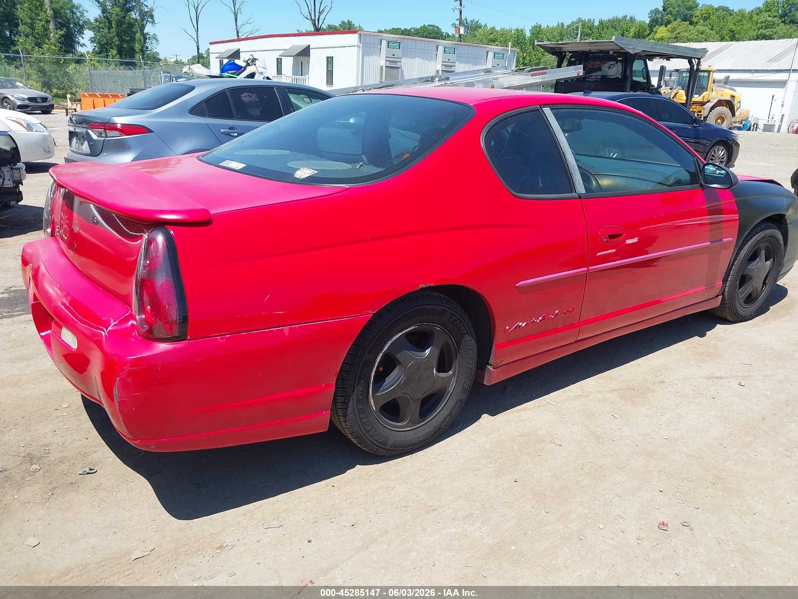 2002 Chevrolet Monte Carlo Ss Red vin: 2G1WX15K929193983