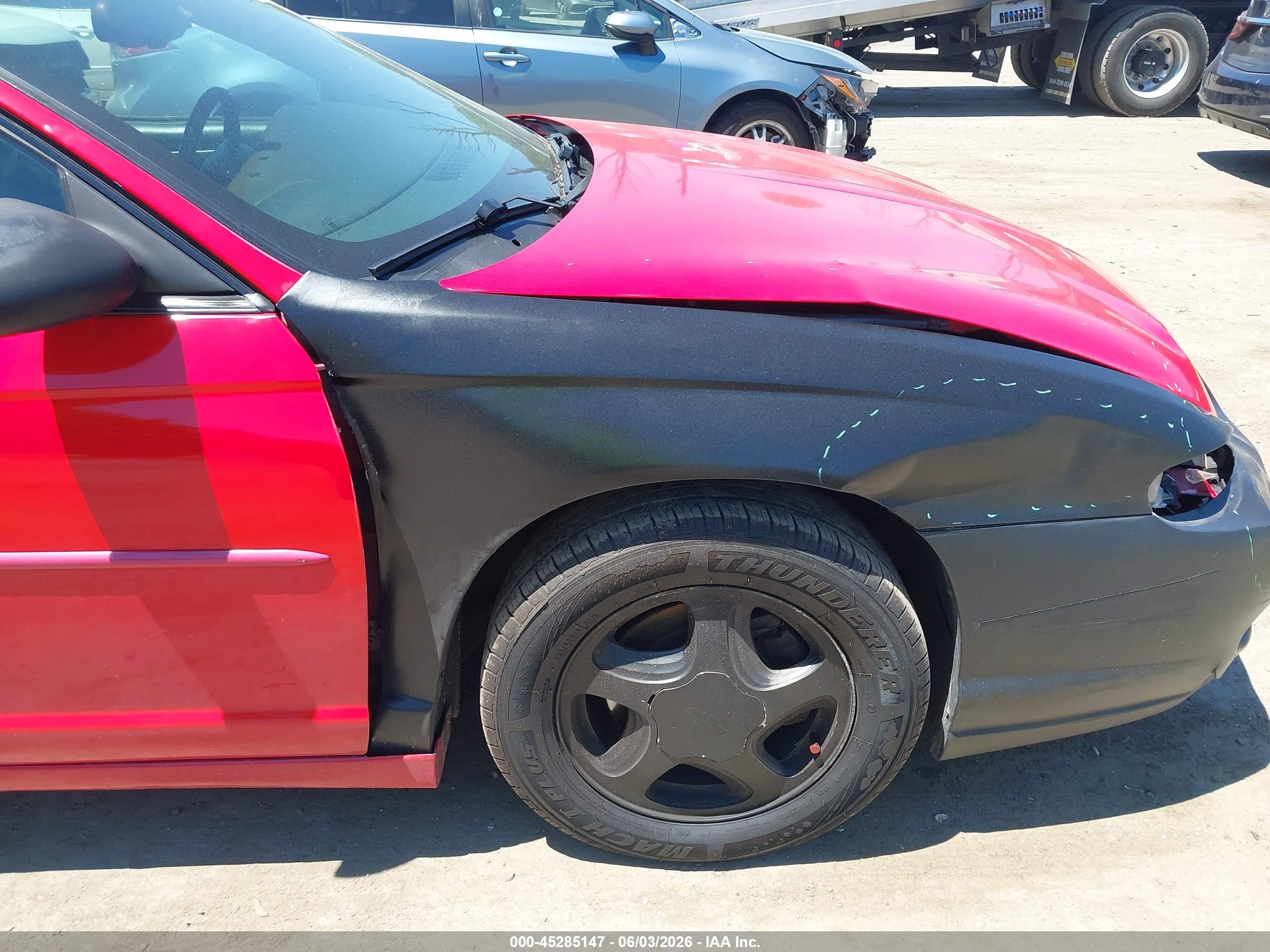2002 Chevrolet Monte Carlo Ss Red vin: 2G1WX15K929193983