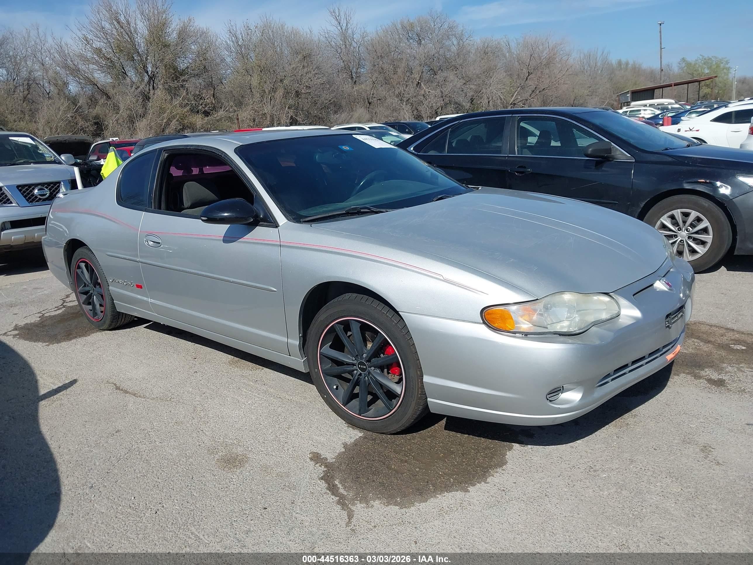 2001 Chevrolet Monte Carlo Ss Silver vin: 2G1WX15KX19166287