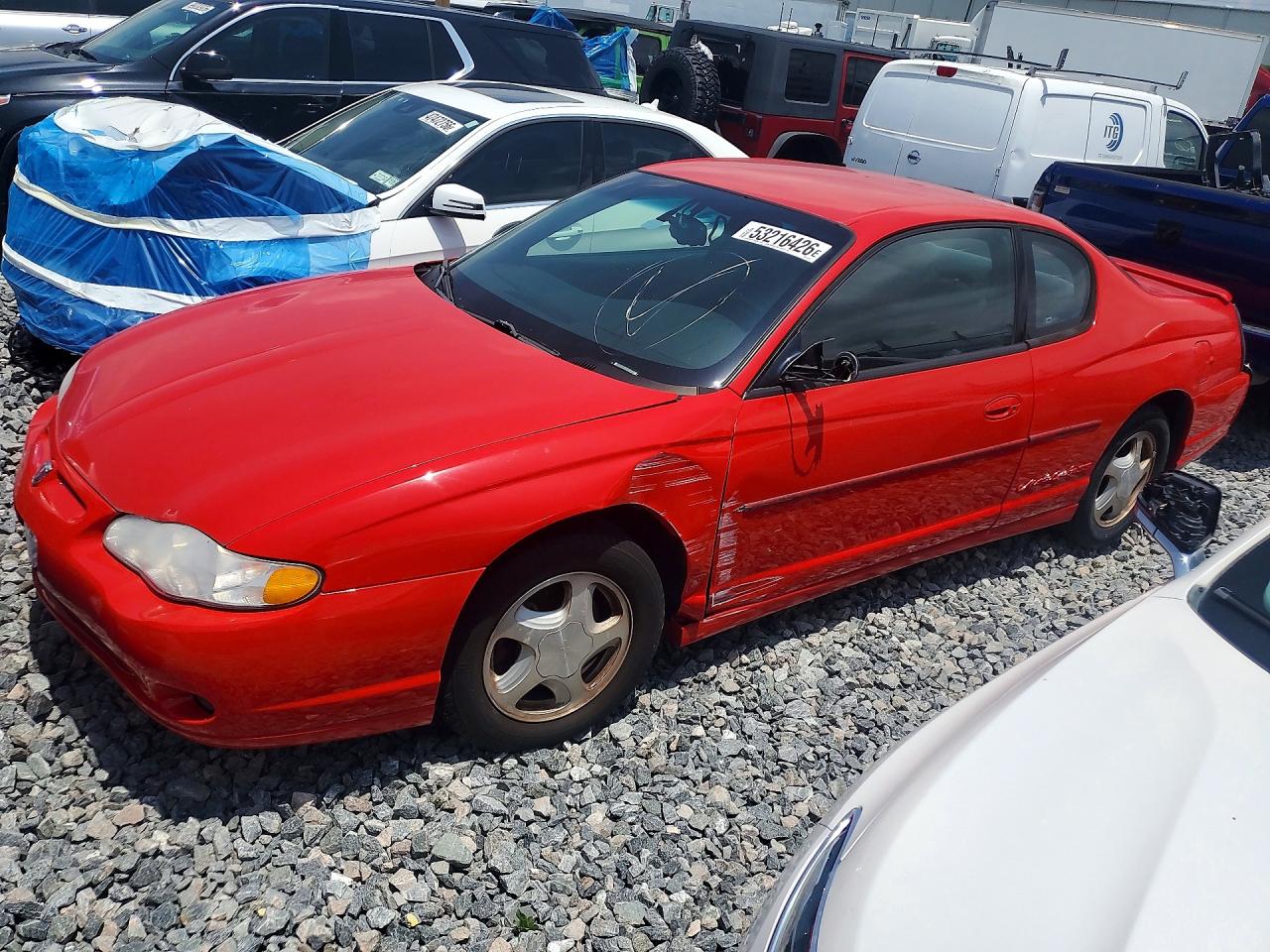 2001 Chevrolet Monte Carlo Ss Red vin: 2G1WX15KX19329293