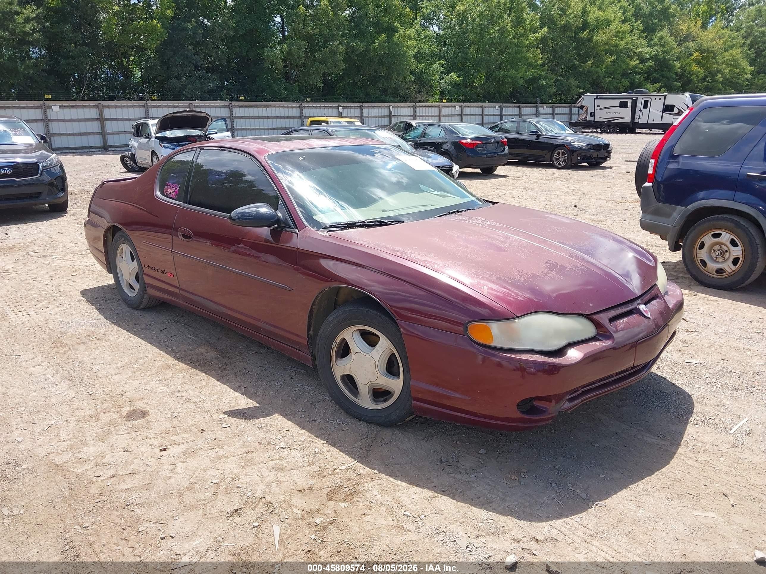 2001 Chevrolet Monte Carlo Ss Maroon vin: 2G1WX15KX19344649
