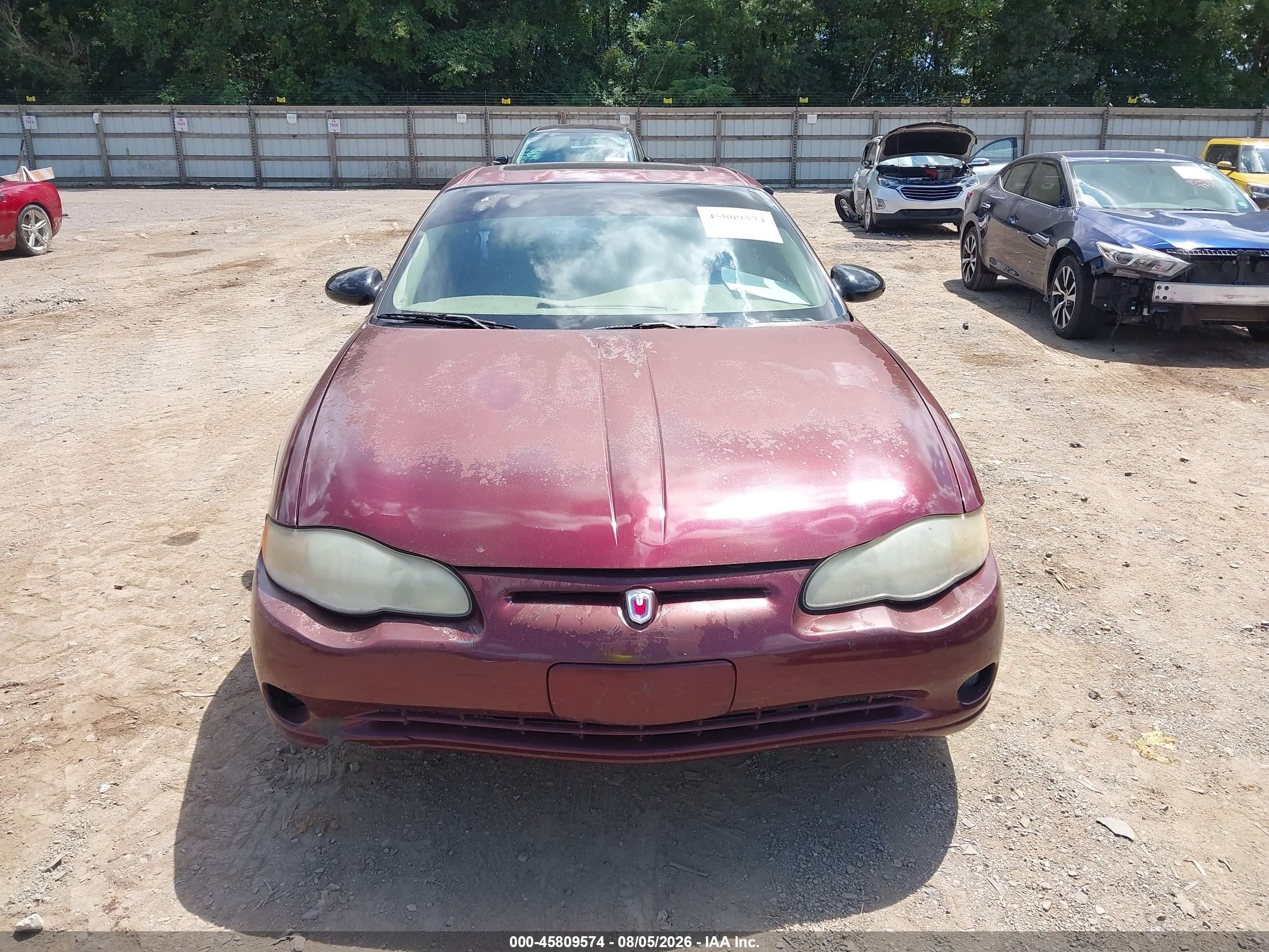 2001 Chevrolet Monte Carlo Ss Maroon vin: 2G1WX15KX19344649