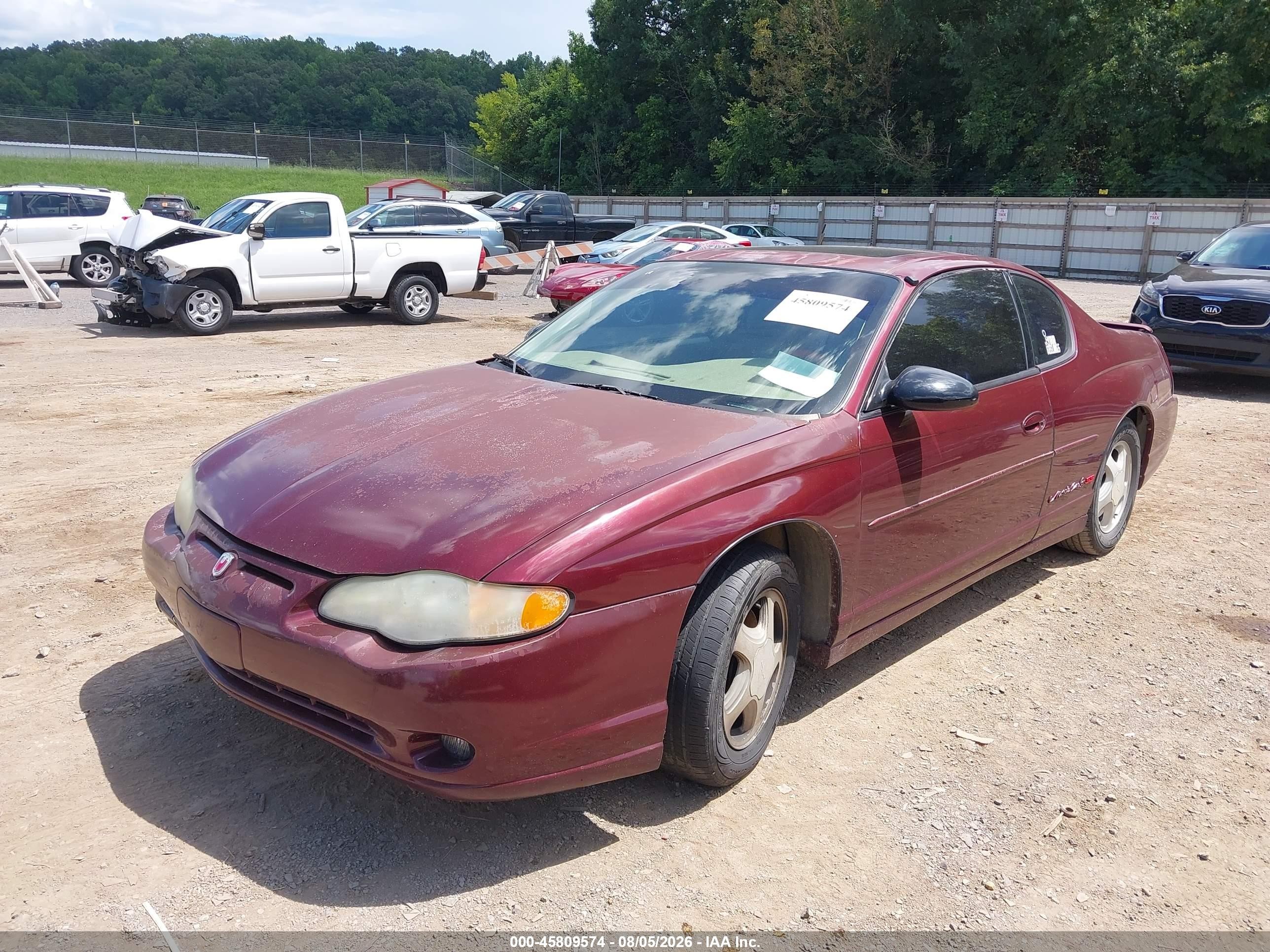 2001 Chevrolet Monte Carlo Ss Maroon vin: 2G1WX15KX19344649