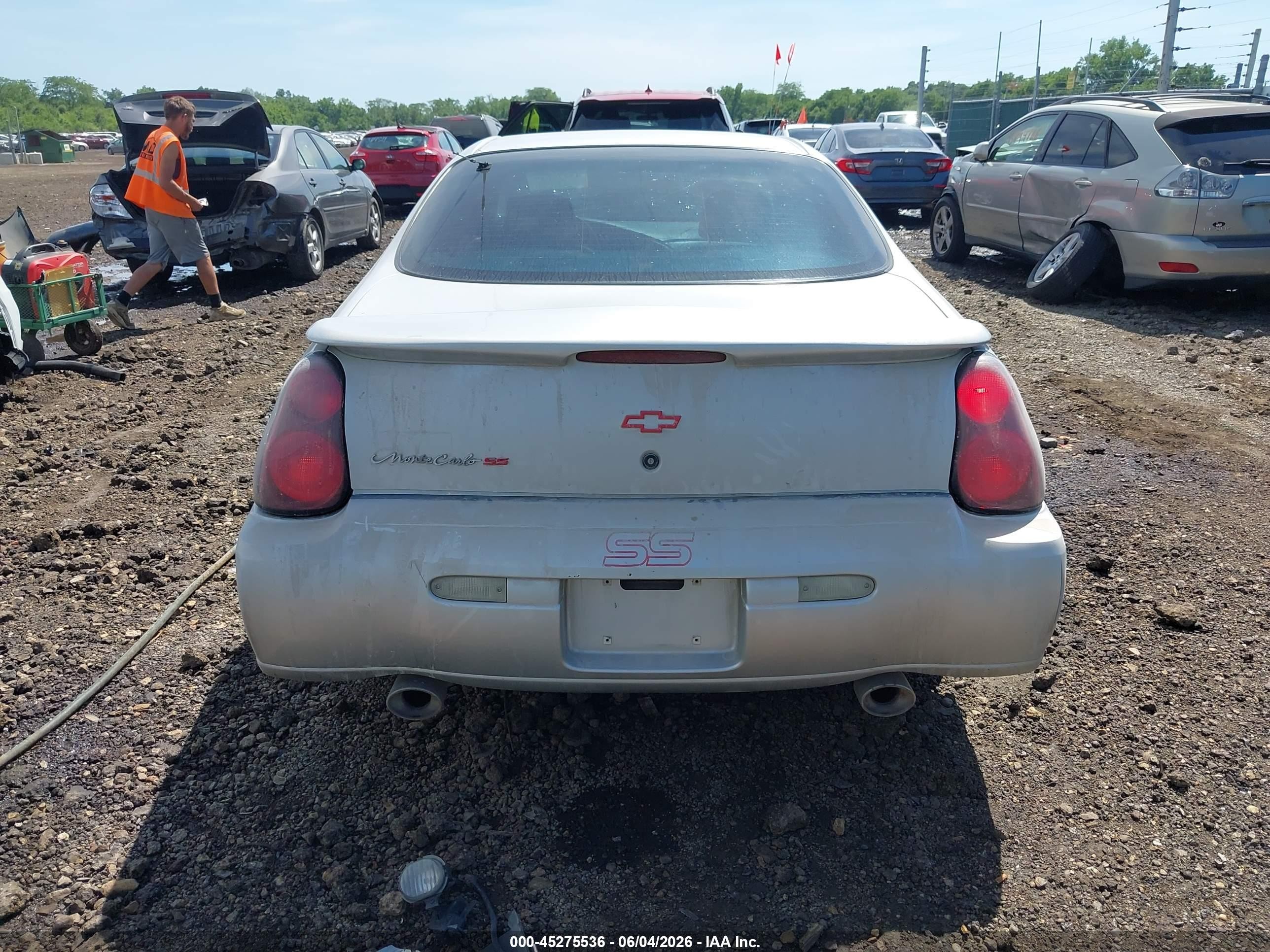 2002 Chevrolet Monte Carlo Ss Silver vin: 2G1WX15KX29248778