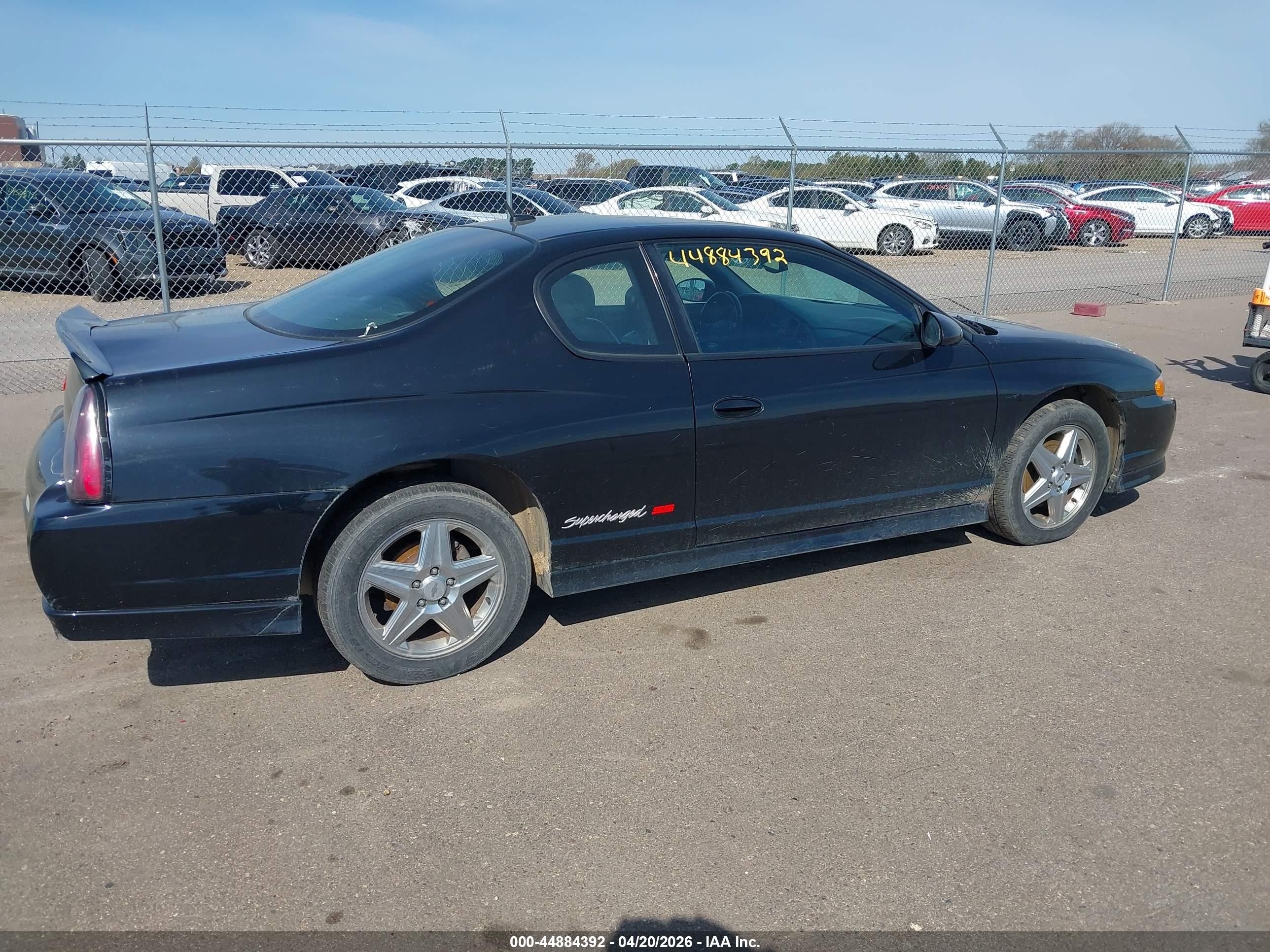 2005 Chevrolet Monte Carlo Supercharged Ss Black vin: 2G1WZ121359106007