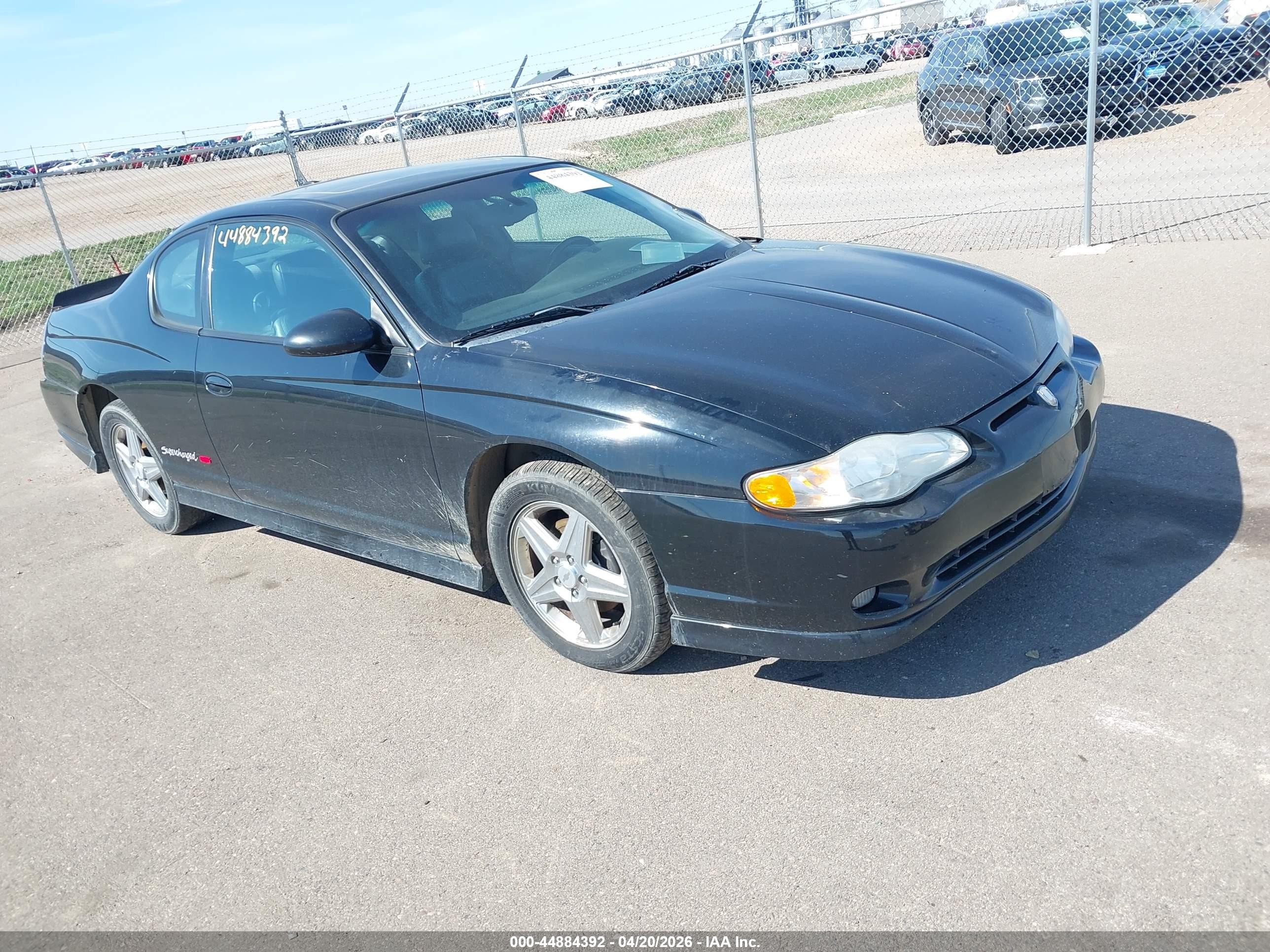 2005 Chevrolet Monte Carlo Supercharged Ss Black vin: 2G1WZ121359106007