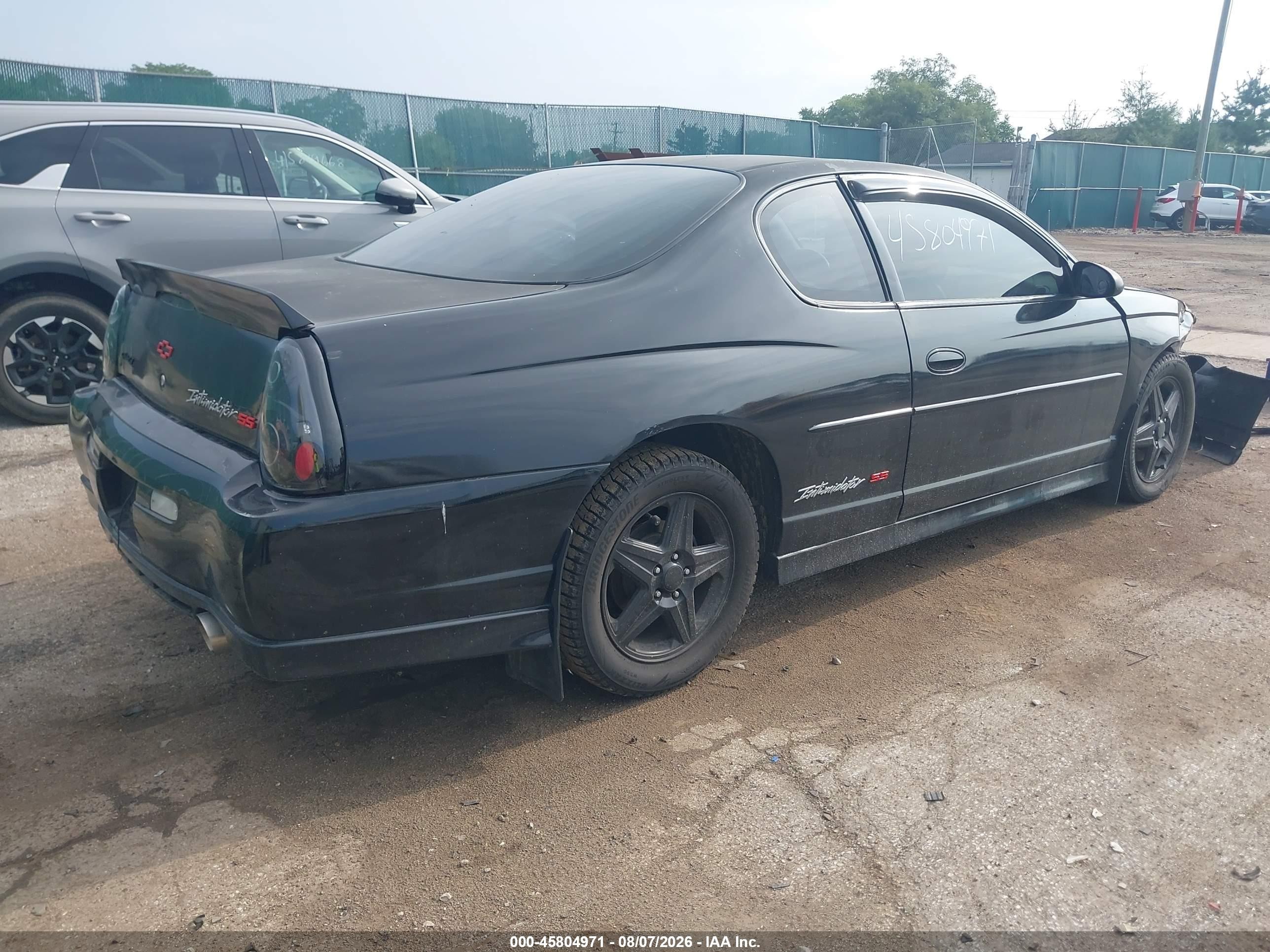 2004 Chevrolet Monte Carlo Supercharged Ss Black vin: 2G1WZ121449375874