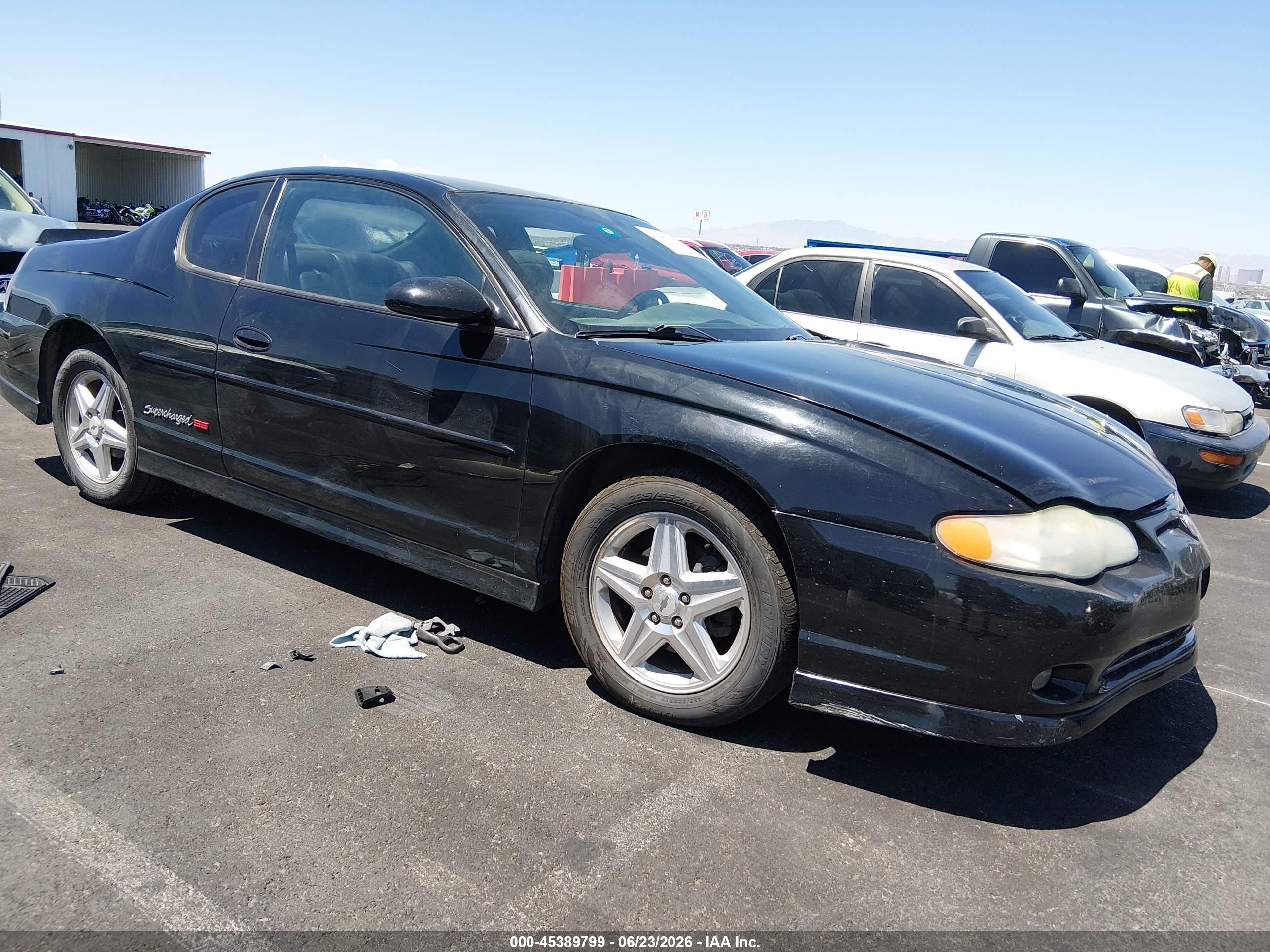 2004 Chevrolet Monte Carlo Supercharged Ss Black vin: 2G1WZ121549386964