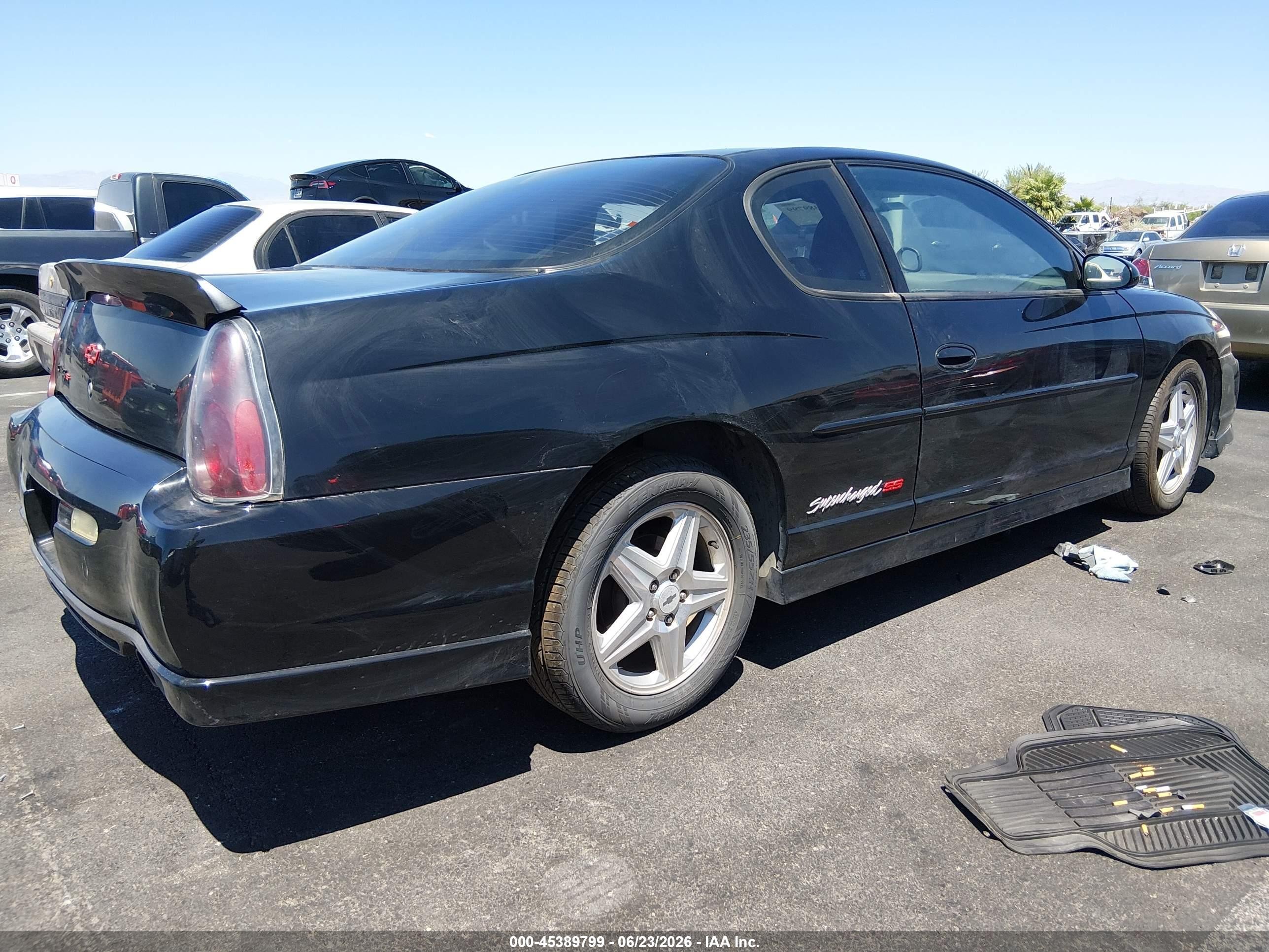 2004 Chevrolet Monte Carlo Supercharged Ss Black vin: 2G1WZ121549386964