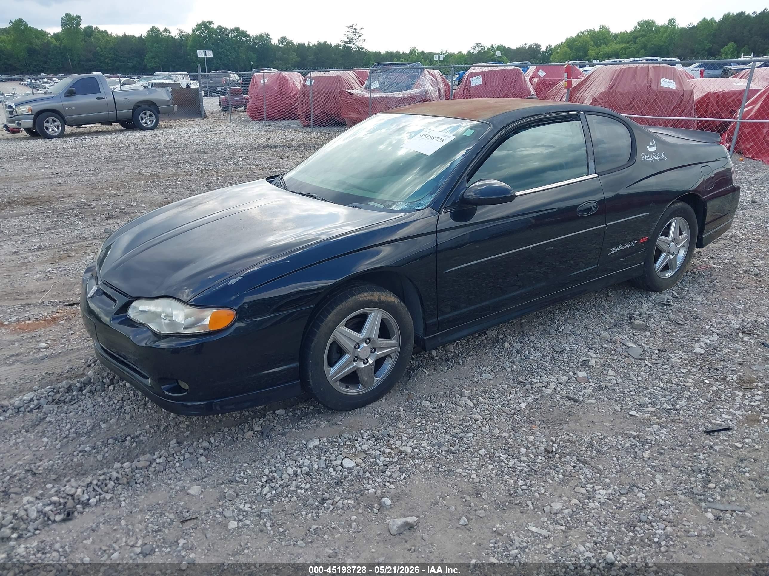 2004 Chevrolet Monte Carlo Supercharged Ss Black vin: 2G1WZ121649321752