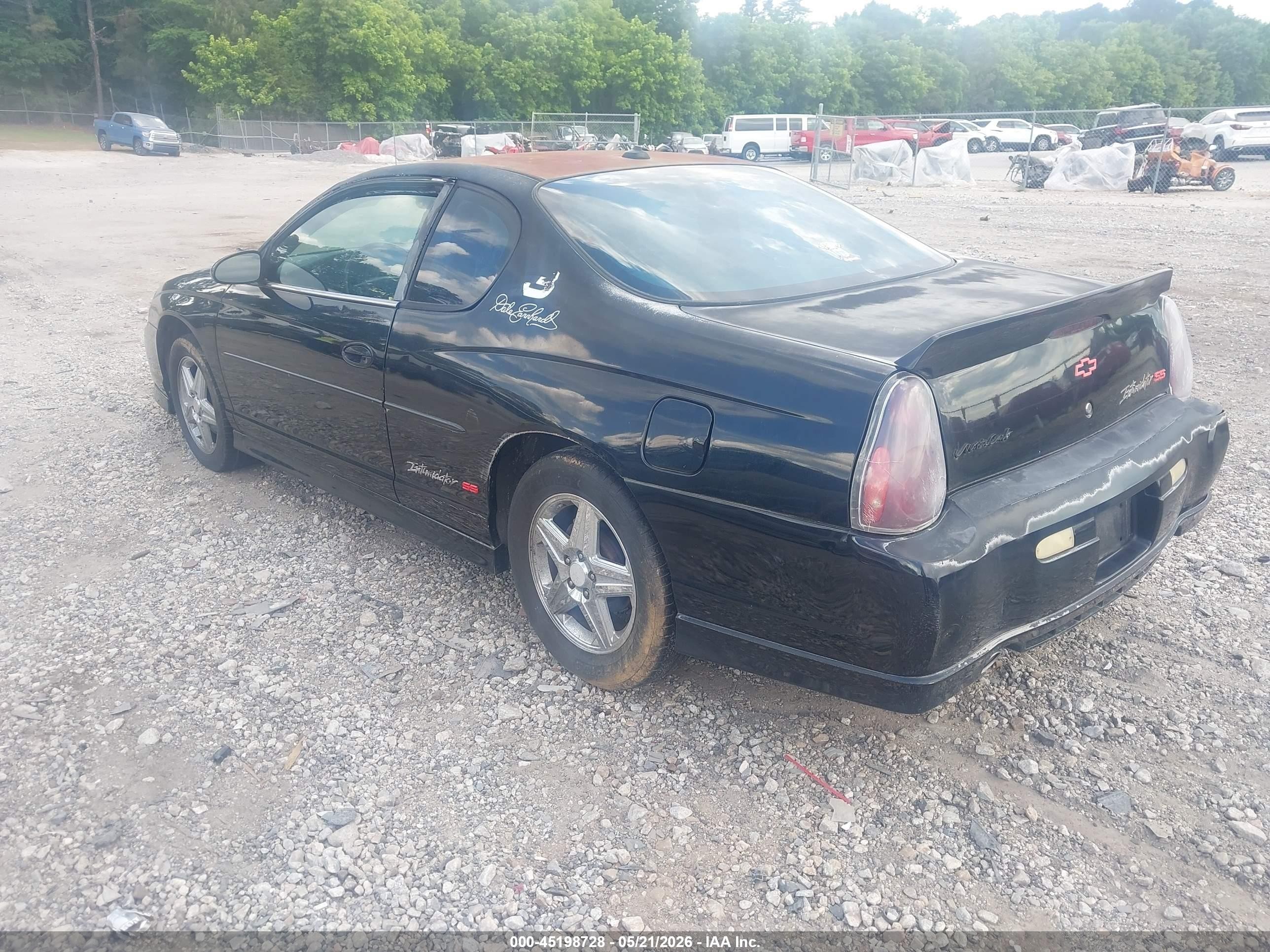 2004 Chevrolet Monte Carlo Supercharged Ss Black vin: 2G1WZ121649321752