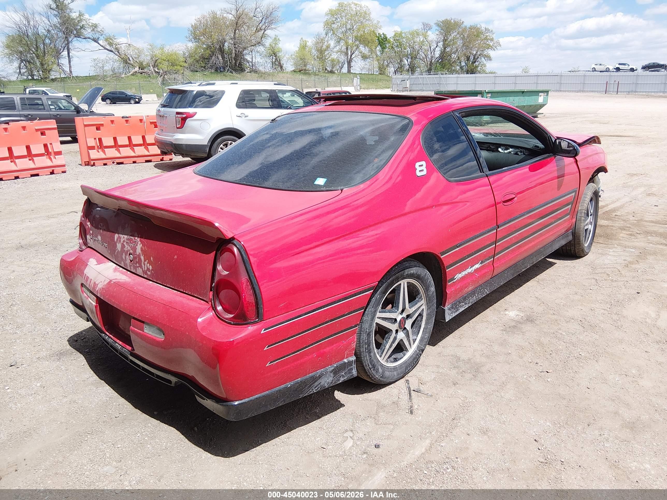 2004 Chevrolet Monte Carlo Supercharged Ss Red vin: 2G1WZ121649395916