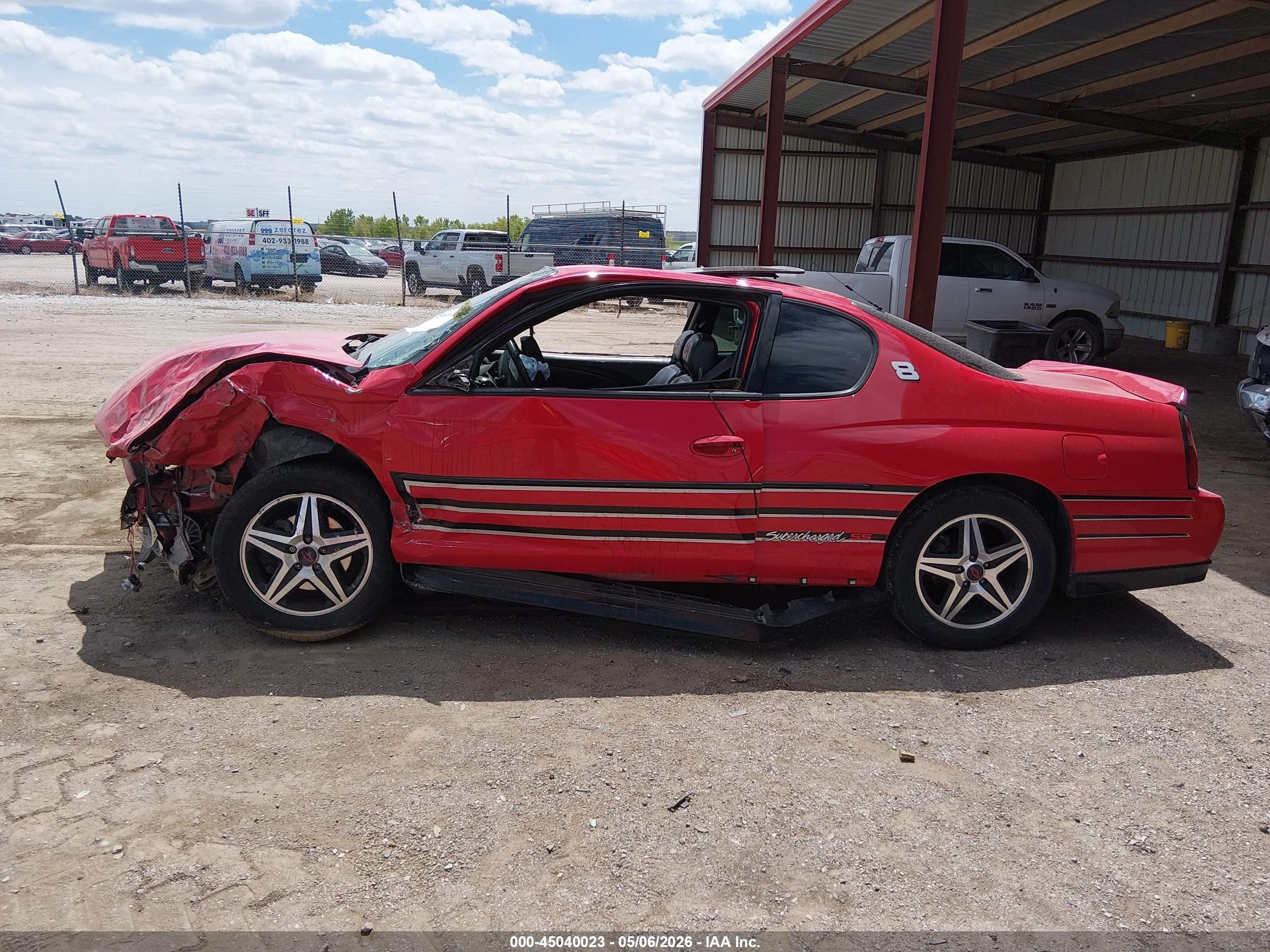 2004 Chevrolet Monte Carlo Supercharged Ss Red vin: 2G1WZ121649395916