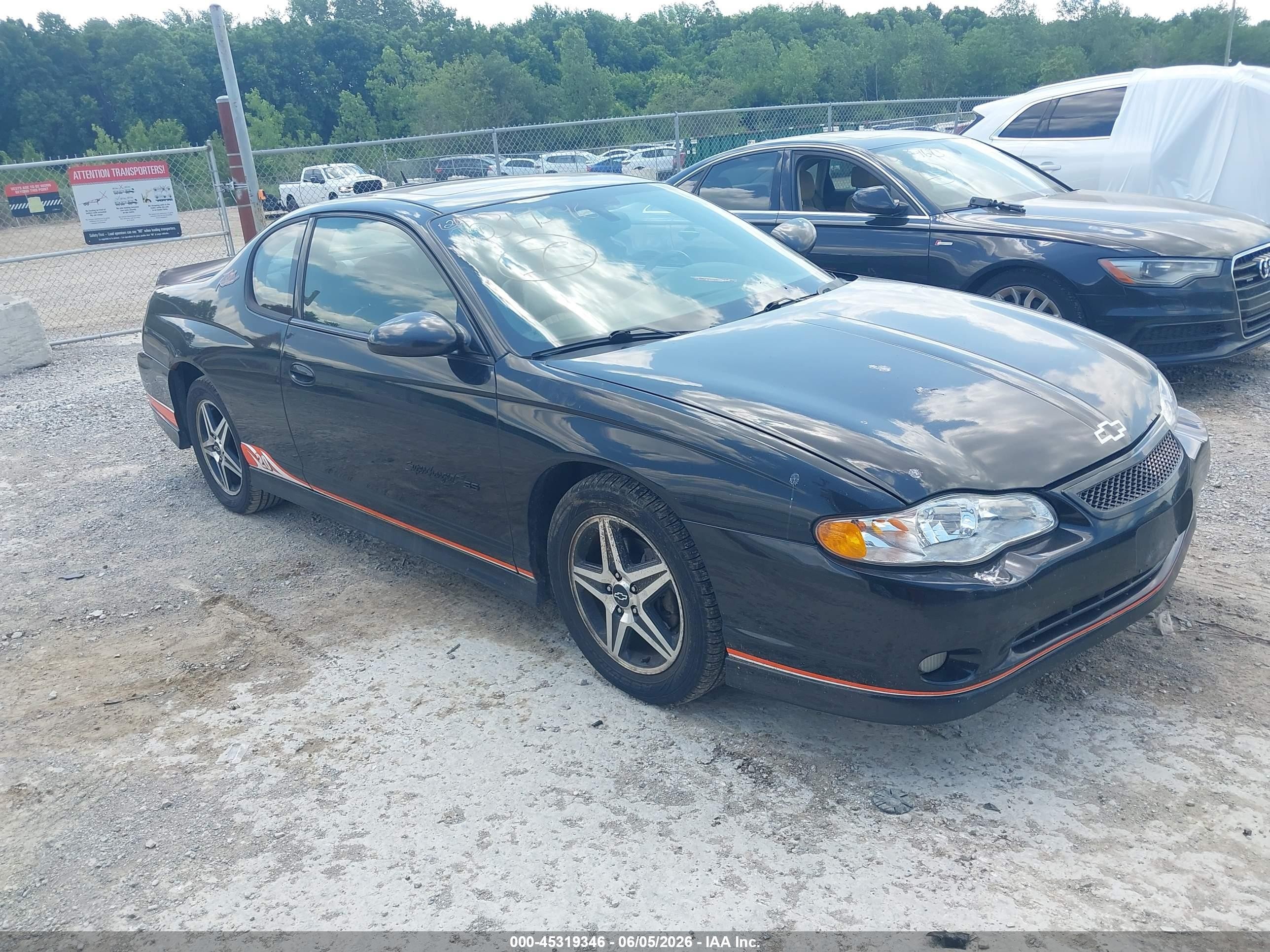 2005 Chevrolet Monte Carlo Supercharged Ss Black vin: 2G1WZ121759319705