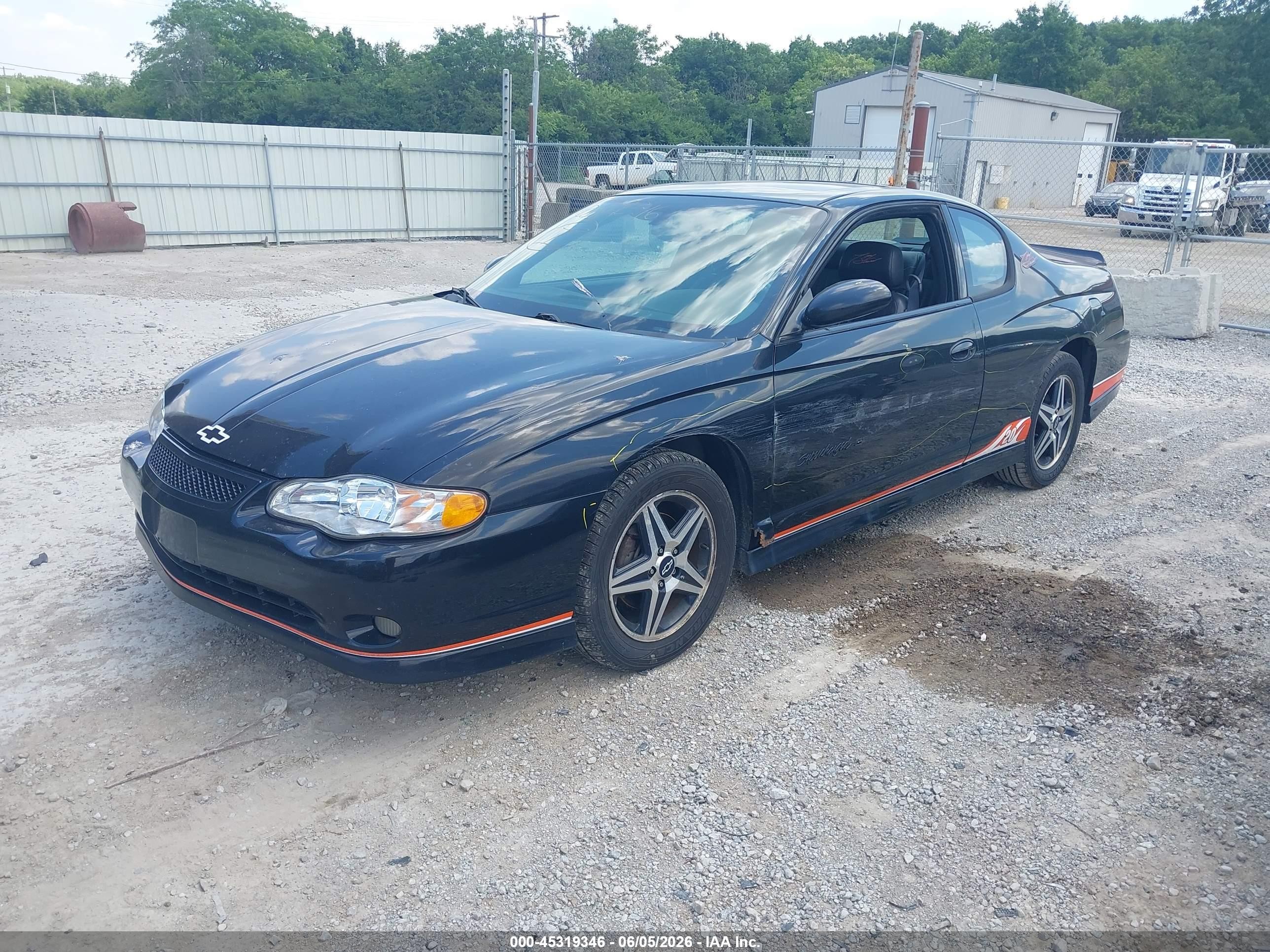2005 Chevrolet Monte Carlo Supercharged Ss Black vin: 2G1WZ121759319705