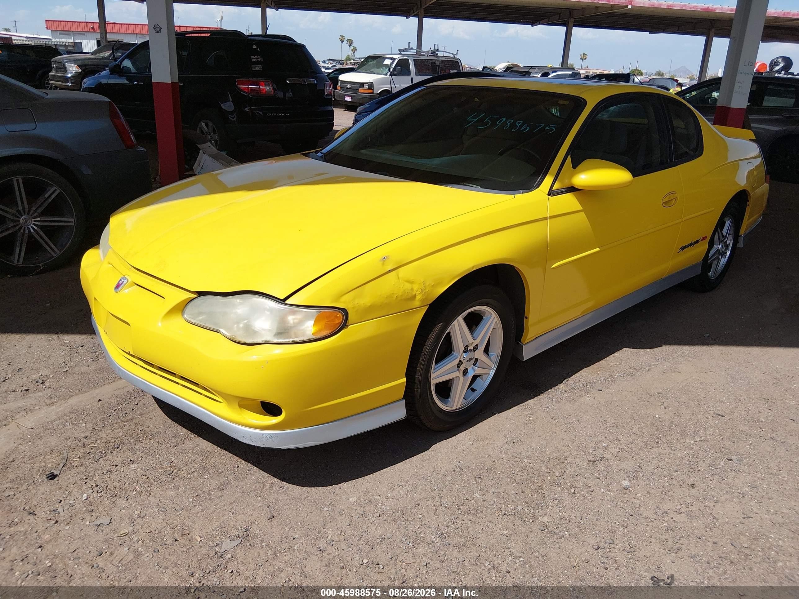 2004 Chevrolet Monte Carlo Supercharged Ss Yellow vin: 2G1WZ121849181574