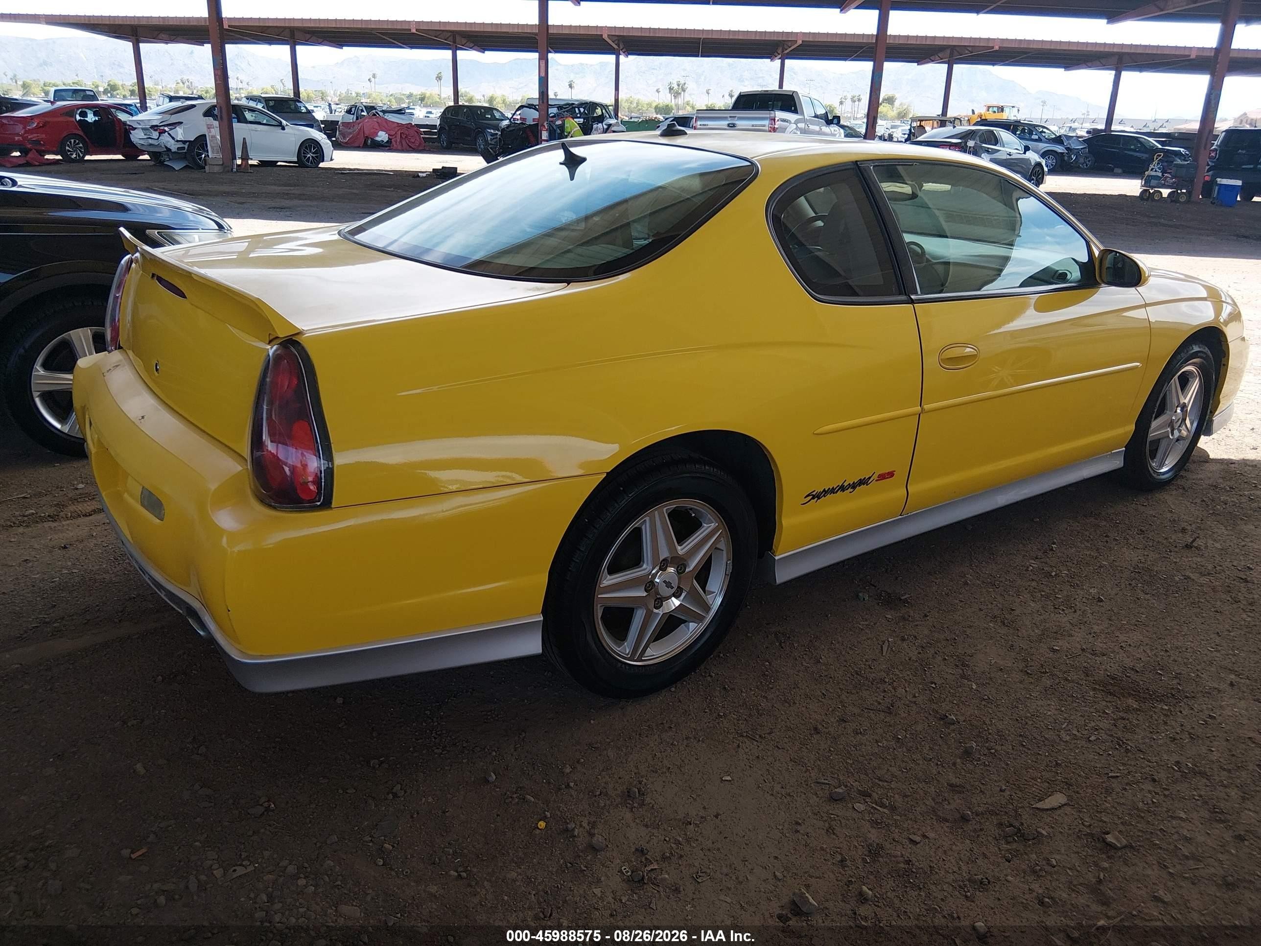 2004 Chevrolet Monte Carlo Supercharged Ss Yellow vin: 2G1WZ121849181574