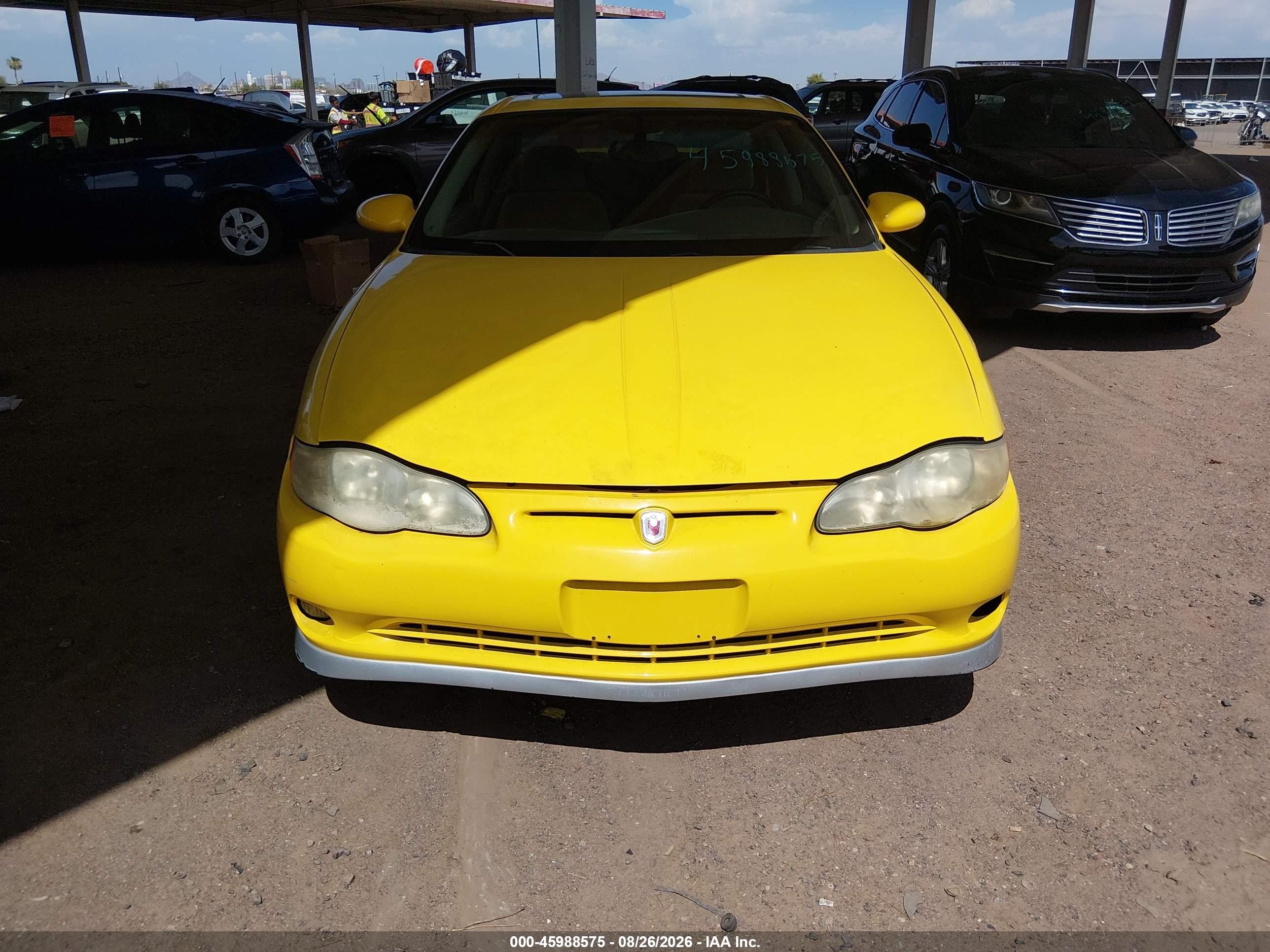 2004 Chevrolet Monte Carlo Supercharged Ss Yellow vin: 2G1WZ121849181574
