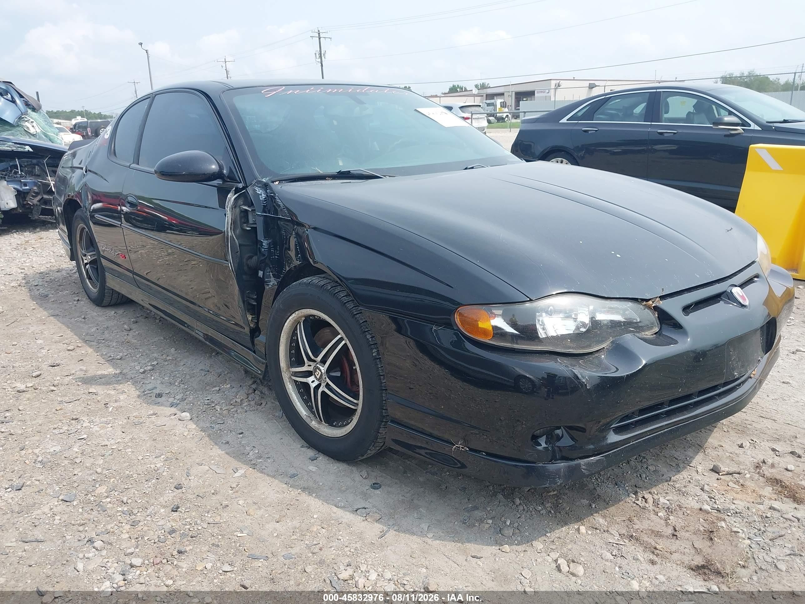 2004 Chevrolet Monte Carlo Supercharged Ss Black vin: 2G1WZ151049340938