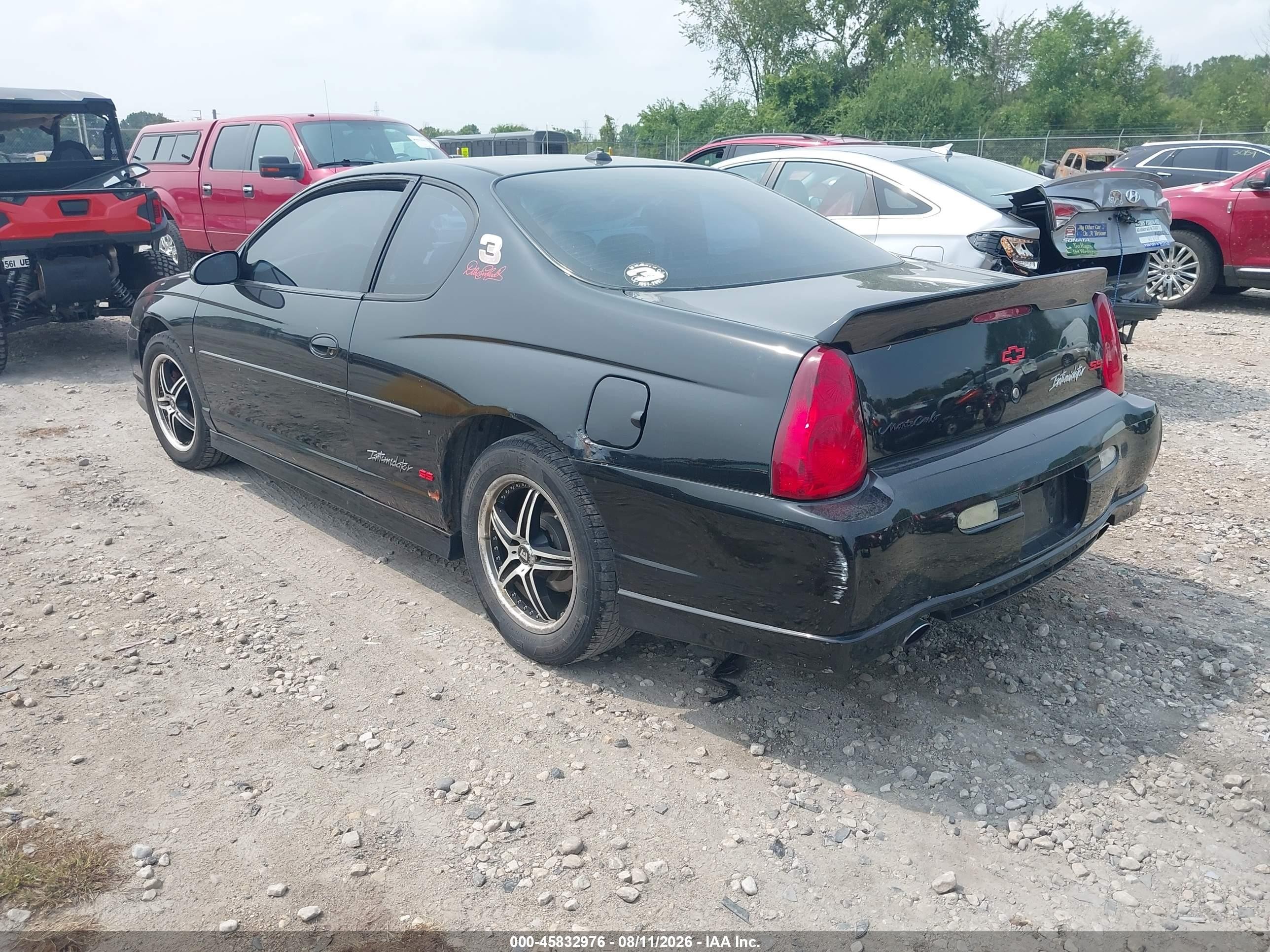 2004 Chevrolet Monte Carlo Supercharged Ss Black vin: 2G1WZ151049340938