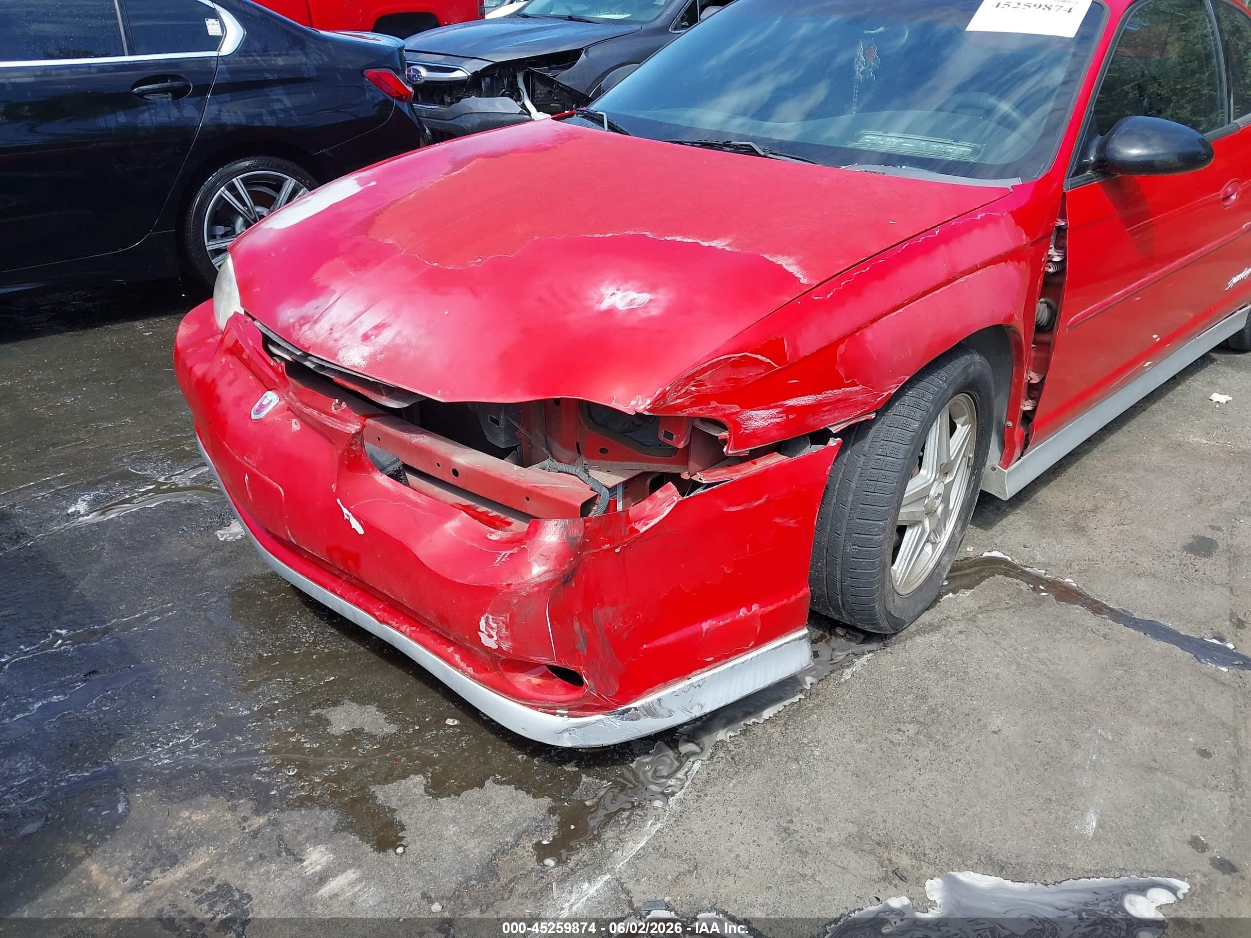 2004 Chevrolet Monte Carlo Supercharged Ss Red vin: 2G1WZ151649140887