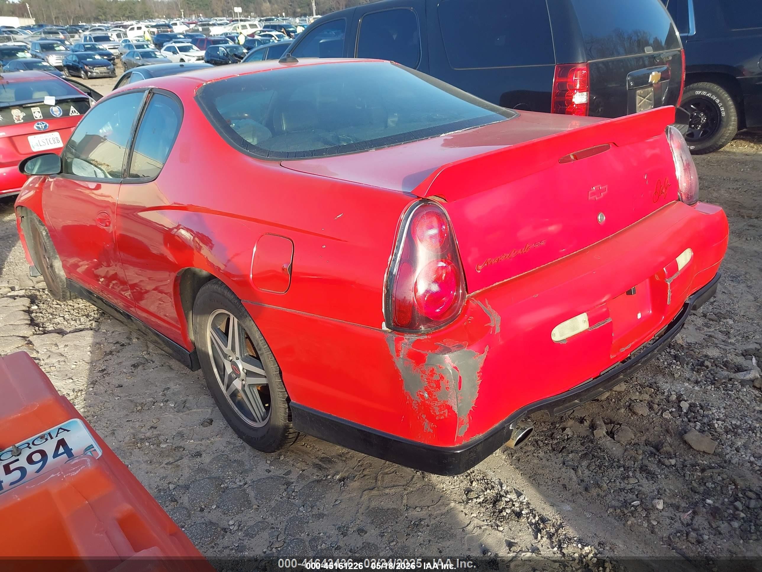 2004 Chevrolet Monte Carlo Supercharged Ss Red vin: 2G1WZ151649371577