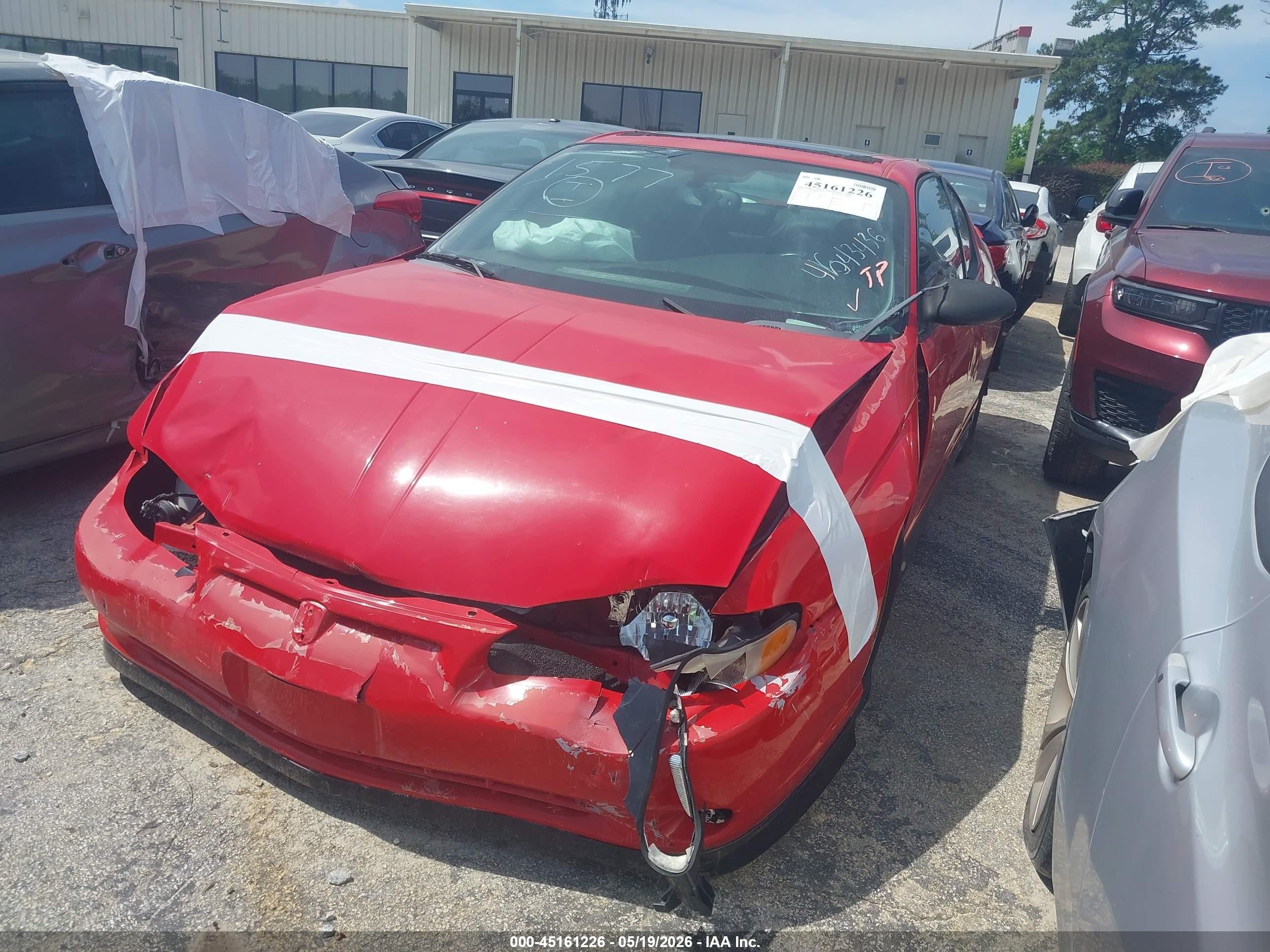 2004 Chevrolet Monte Carlo Supercharged Ss Red vin: 2G1WZ151649371577