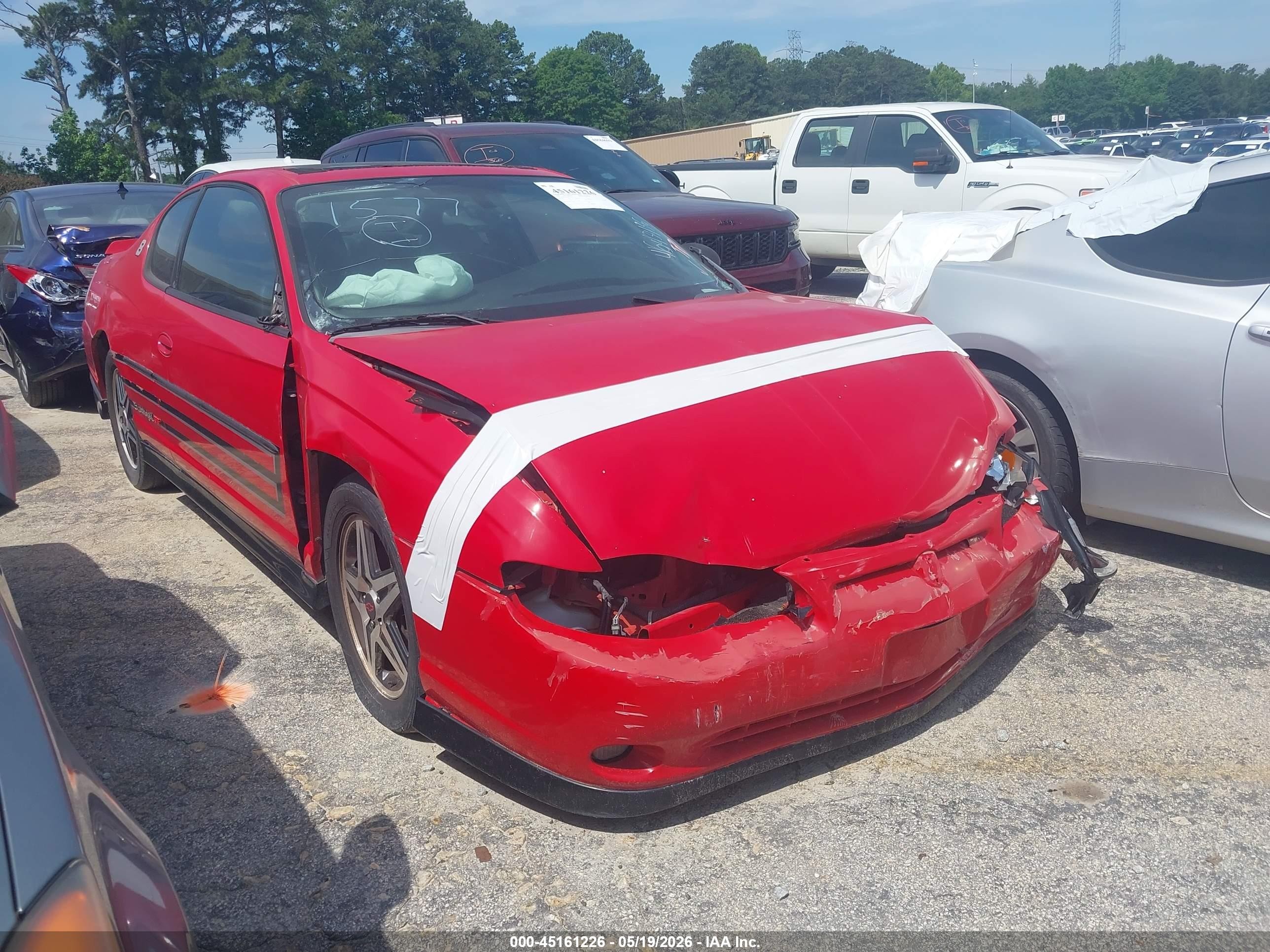 2004 Chevrolet Monte Carlo Supercharged Ss Red vin: 2G1WZ151649371577