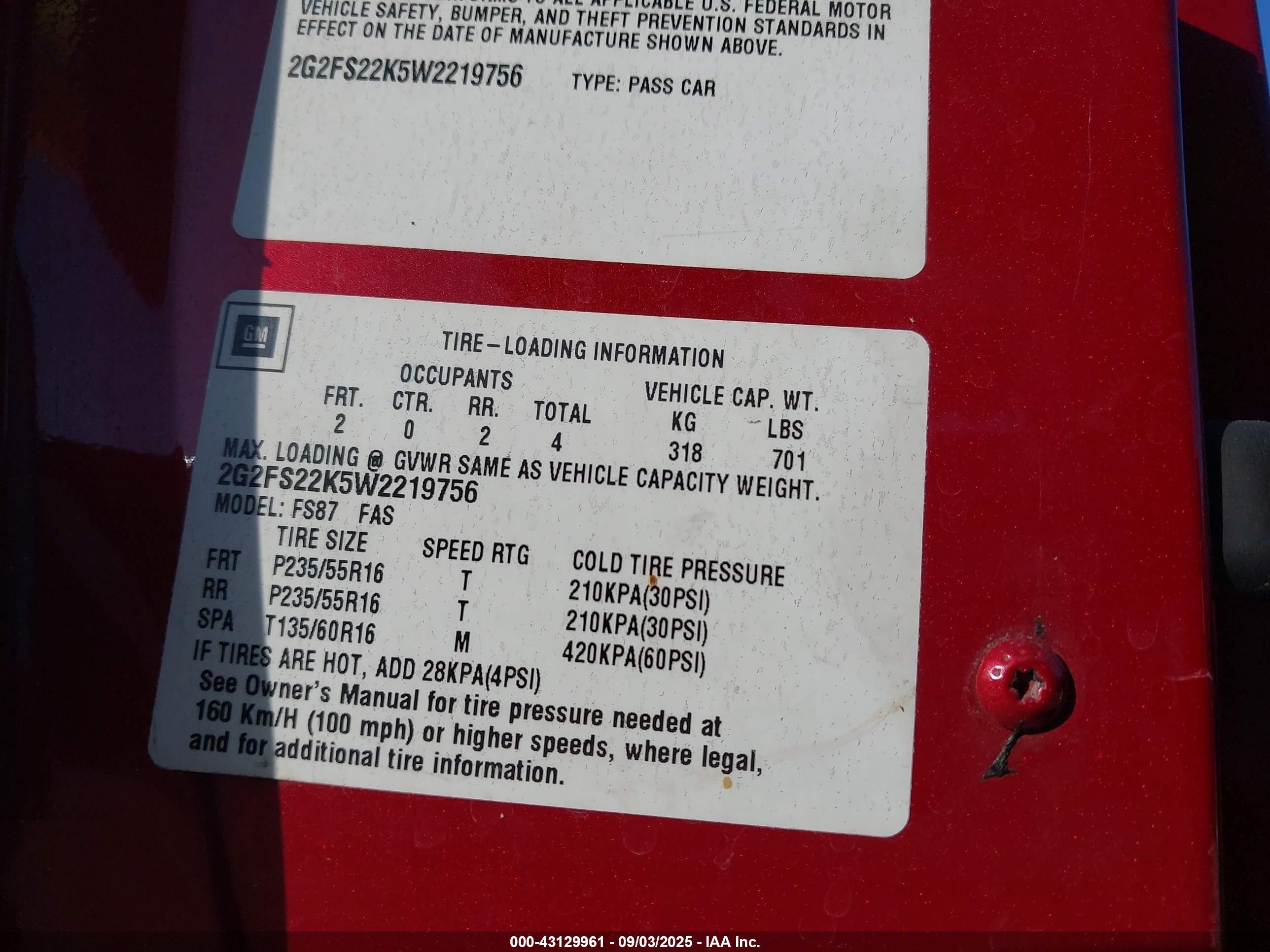 1998 Pontiac Firebird   Red vin: 2G2FS22K5W2219756