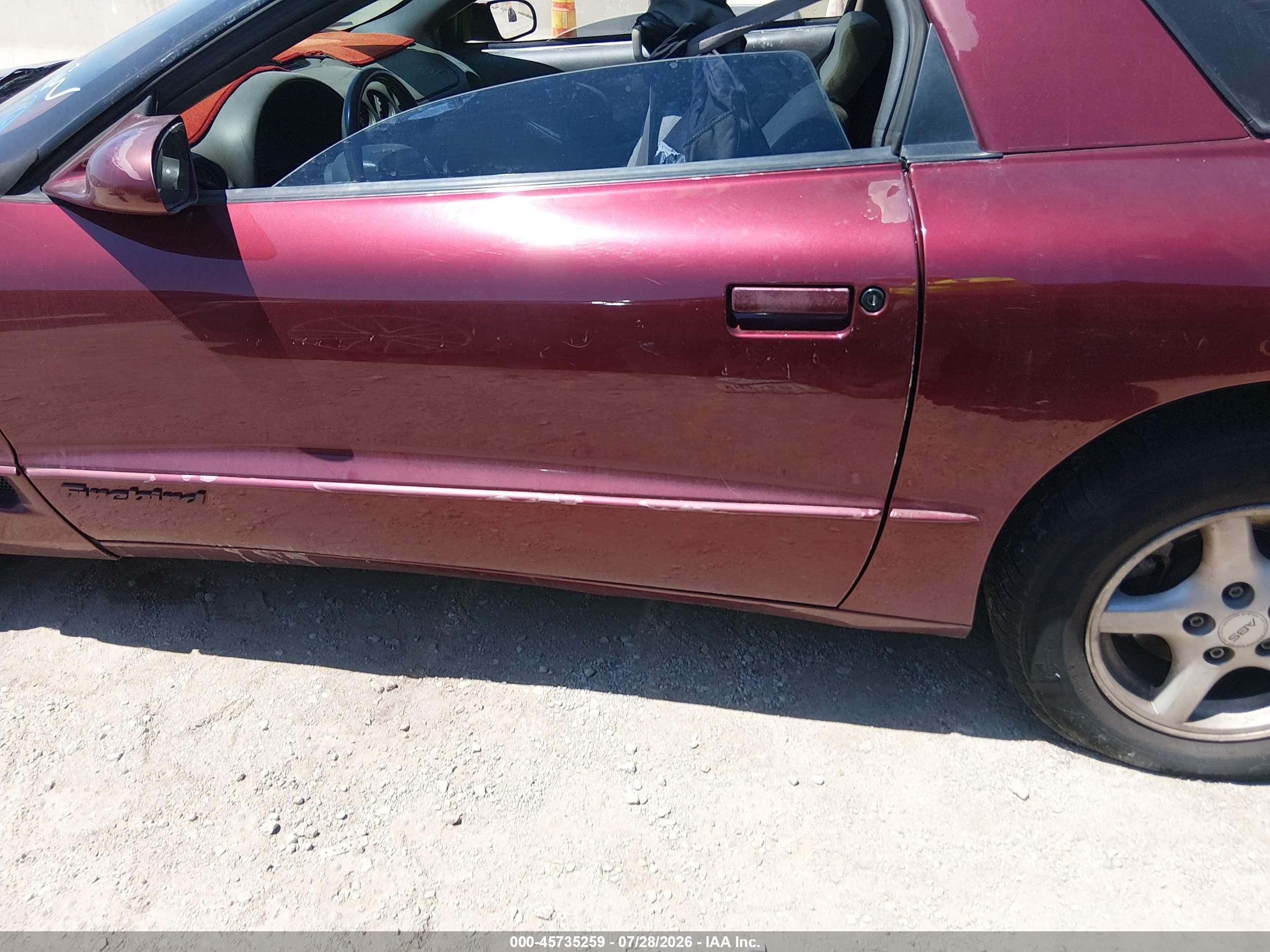 2000 Pontiac Firebird   Burgundy vin: 2G2FS22K5Y2116422