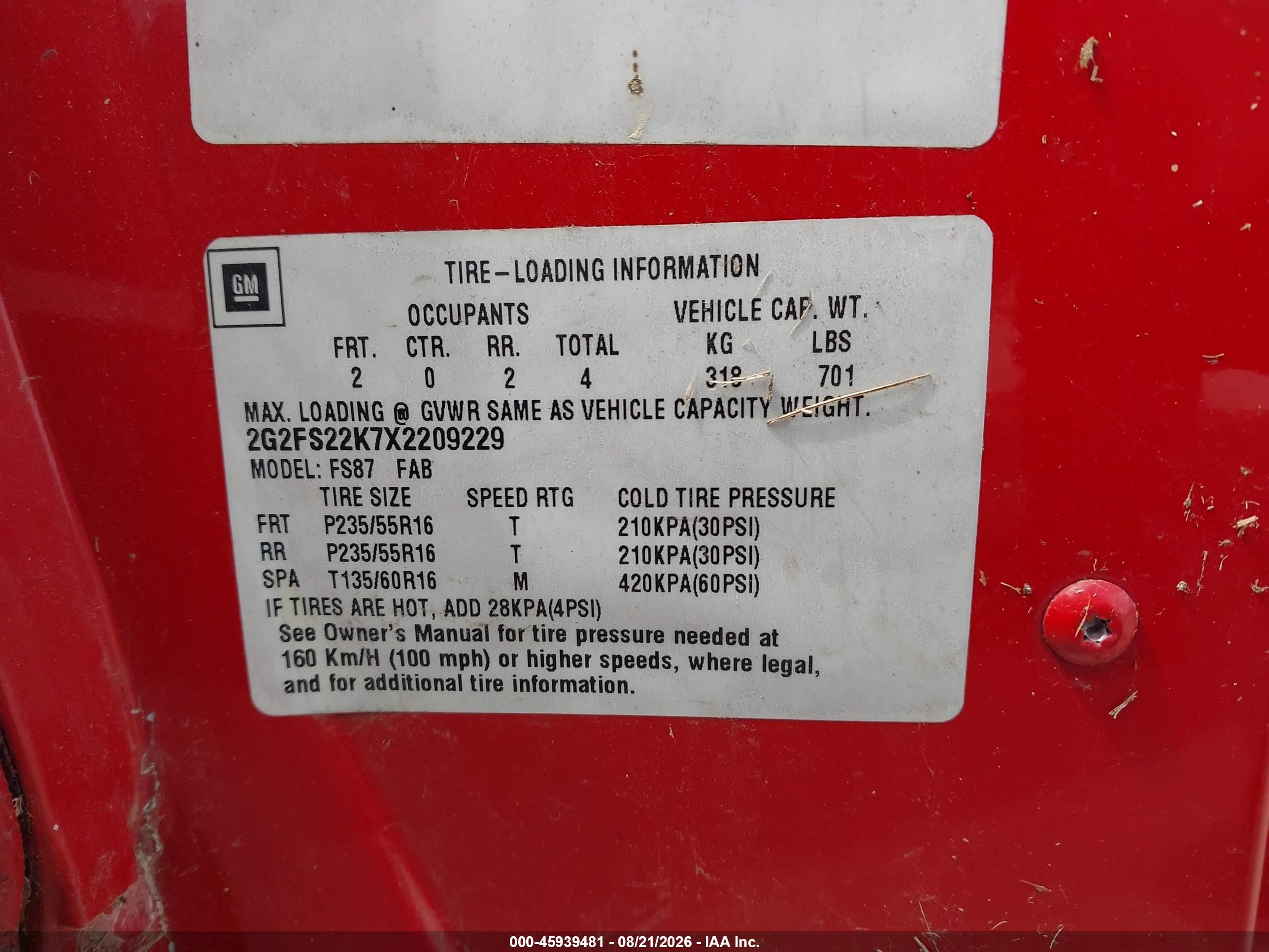 1999 Pontiac Firebird   Red vin: 2G2FS22K7X2209229