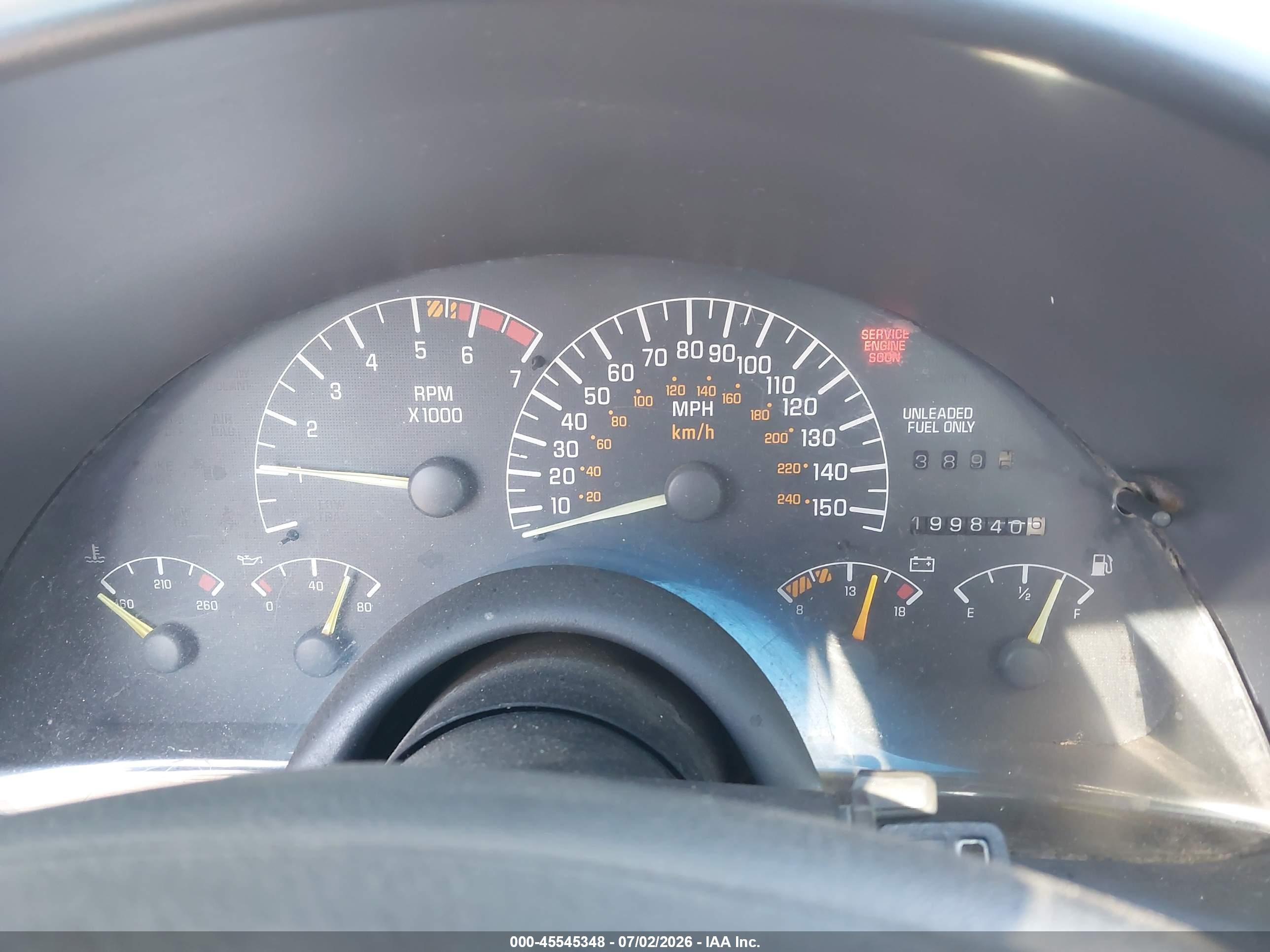 1996 Pontiac Firebird Formula/trans Am Light Blue vin: 2G2FV22P2T2213122